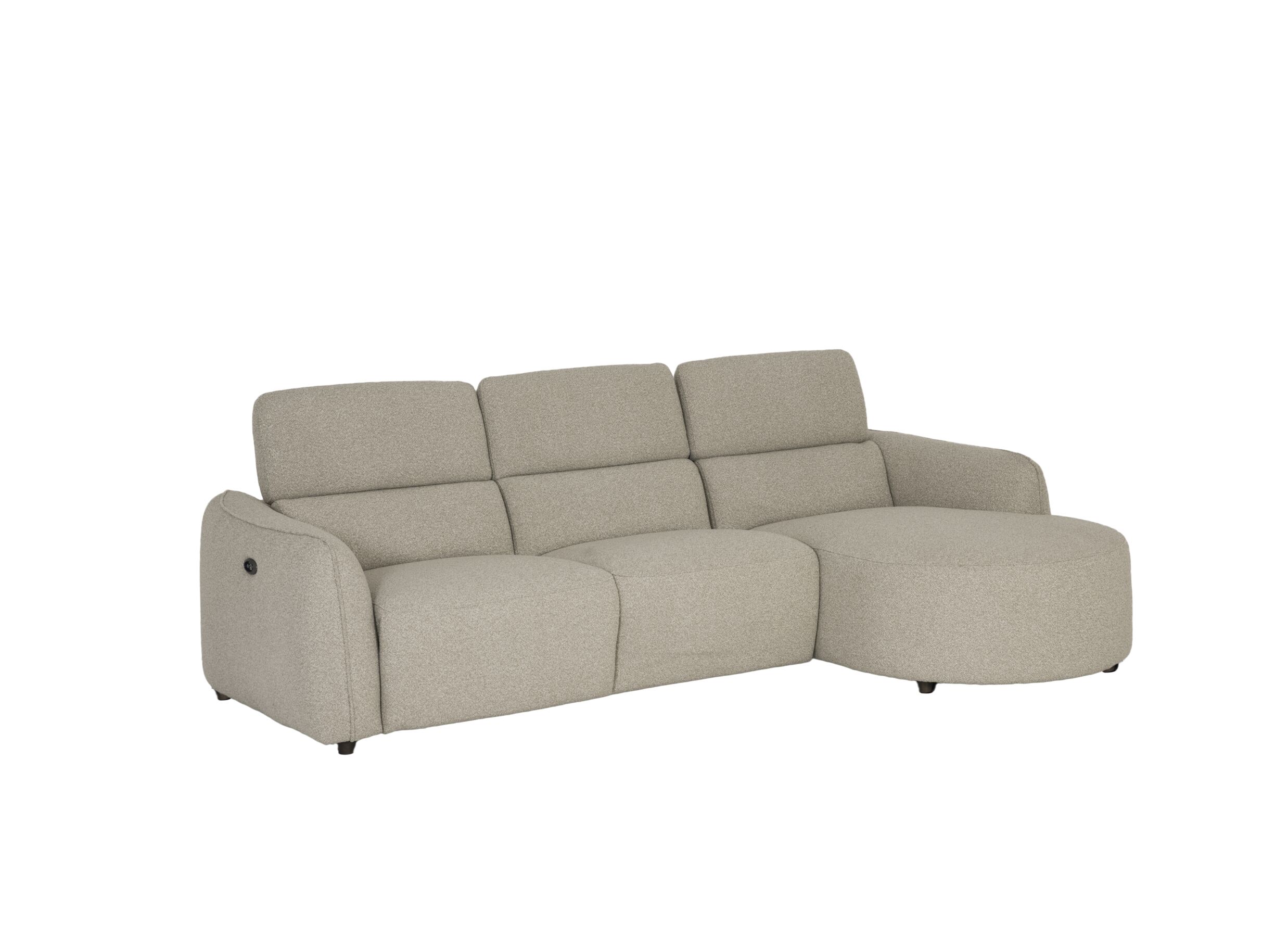 Aperçu - Canapé d'angle Clay 270x172cm - tissu - beige avec relax