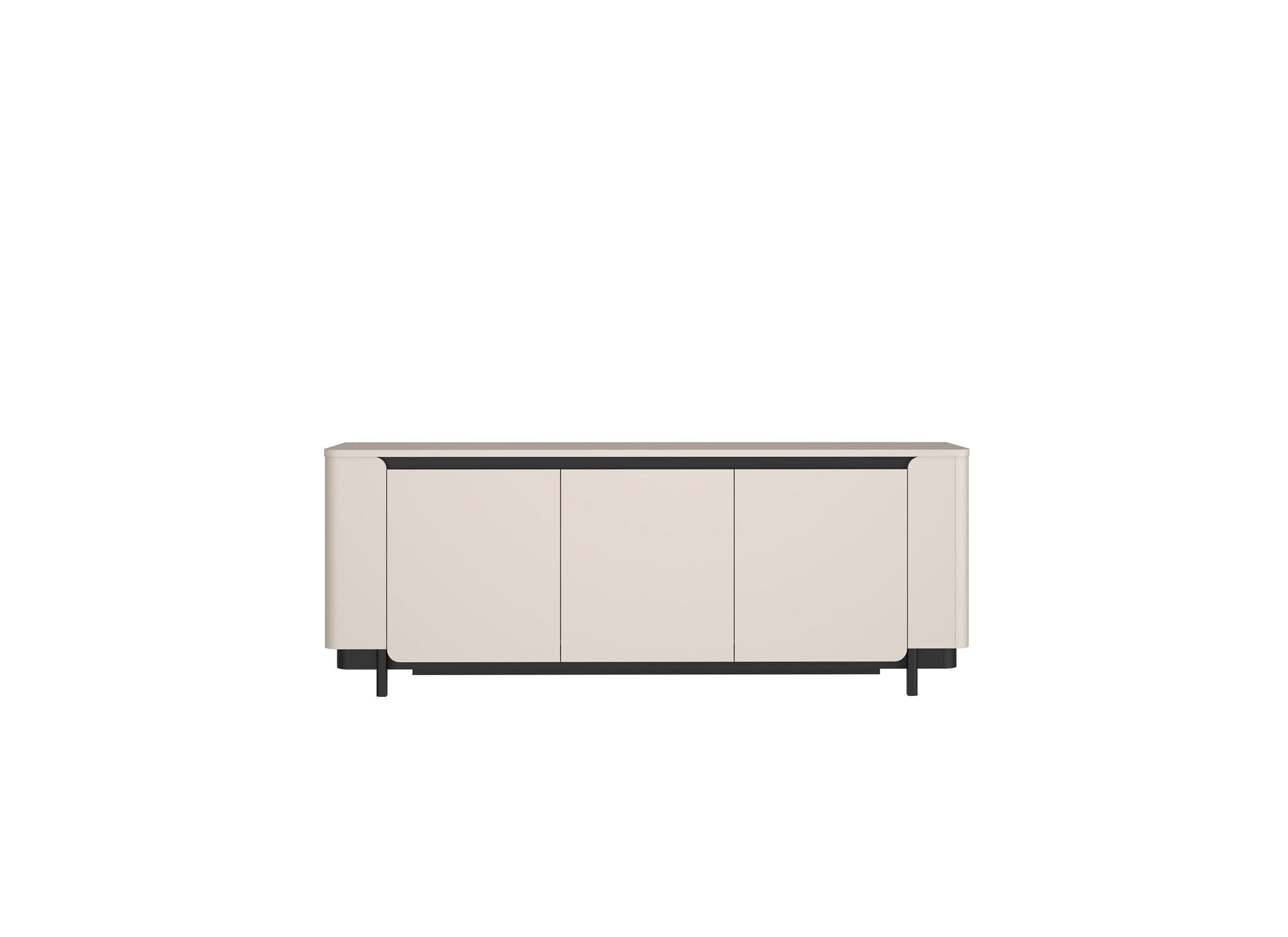 Buffet Vodol 205cm - panneau décor - sable/noir