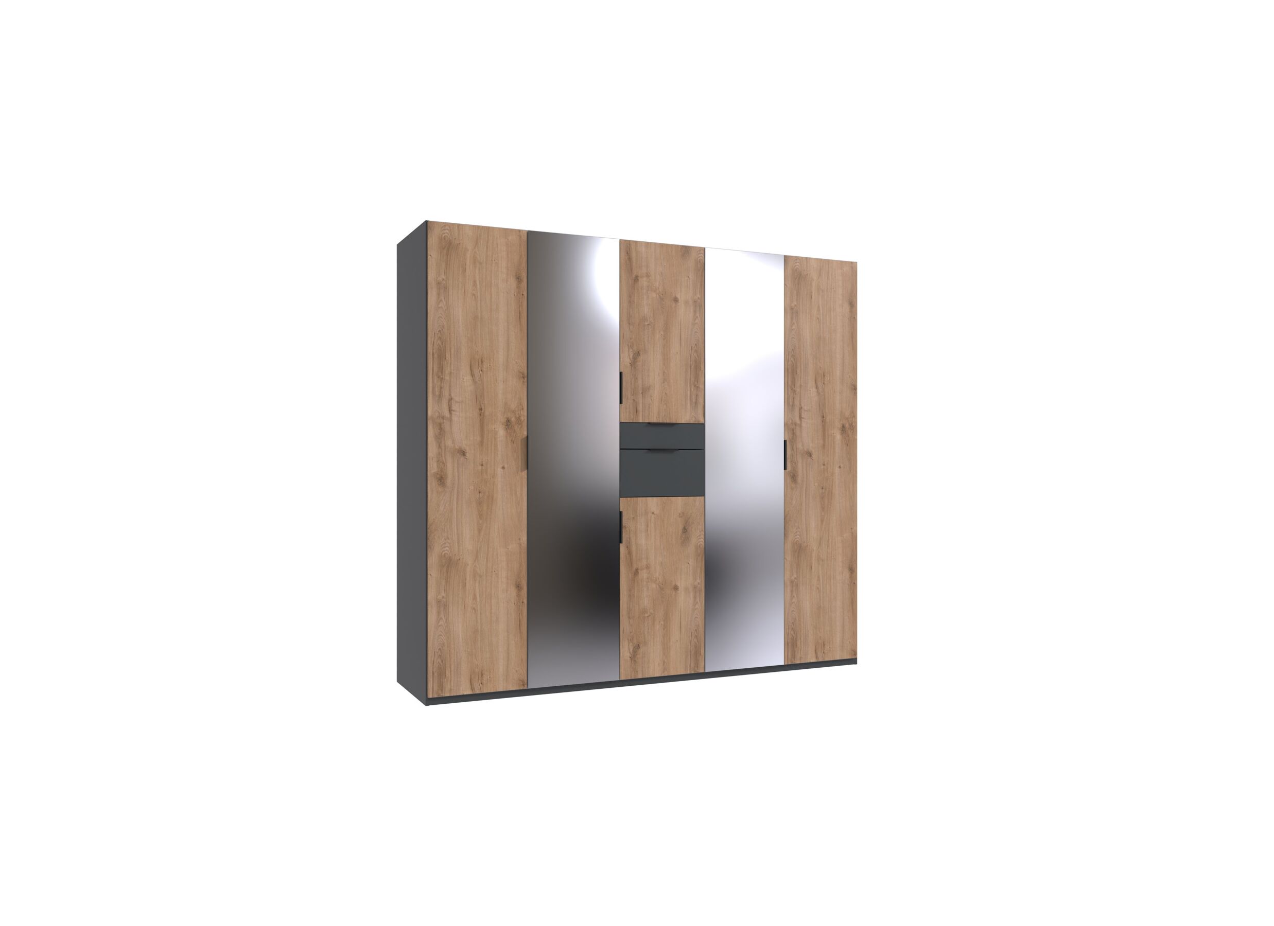 Kleerkast Moldau 225cm - decor - eik/grafiet - Garde-robe Moldau 225cm - décor - chêne/graphite