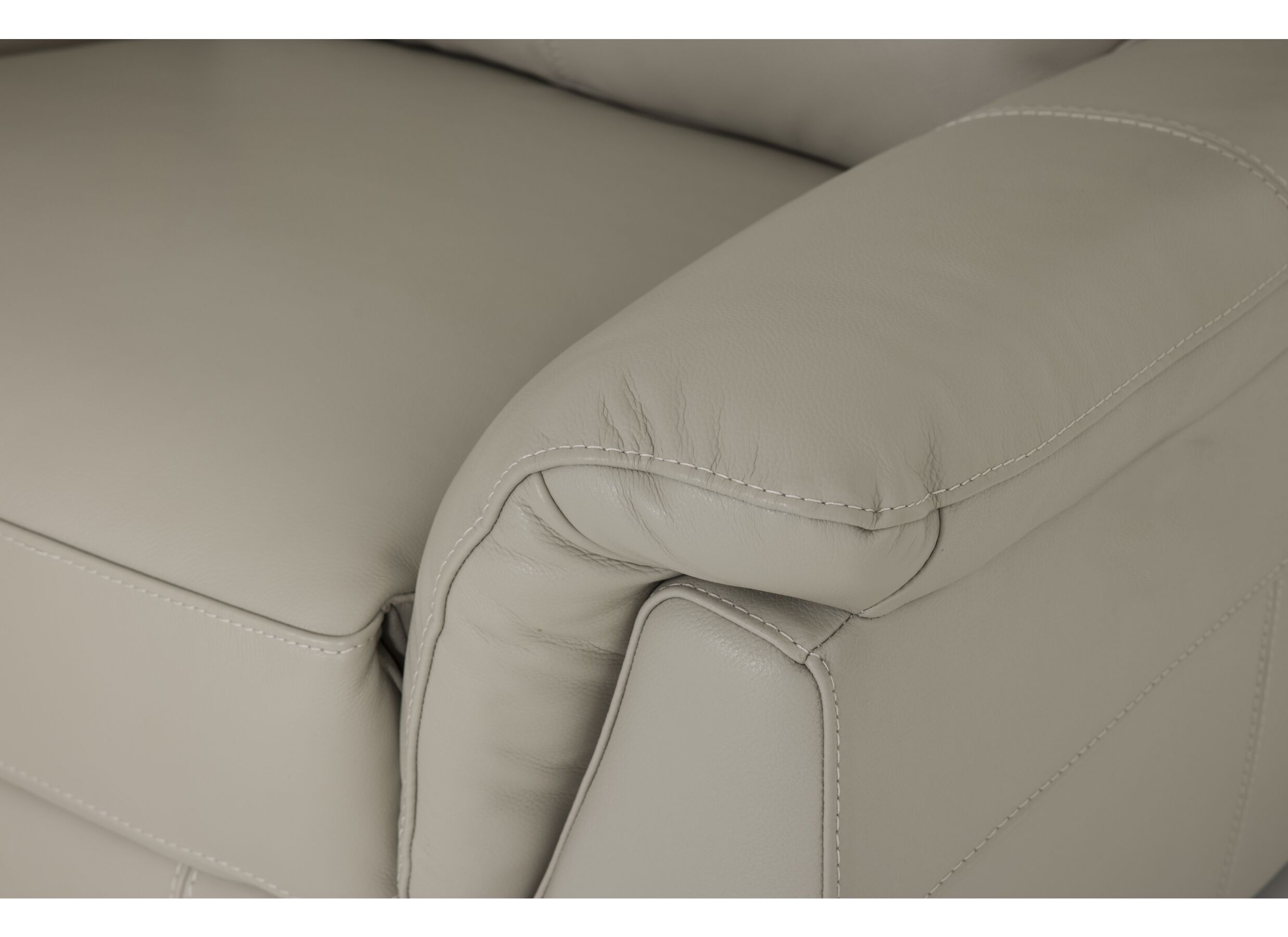 Hoeksalon May 289x289cm - leder - grijs beige