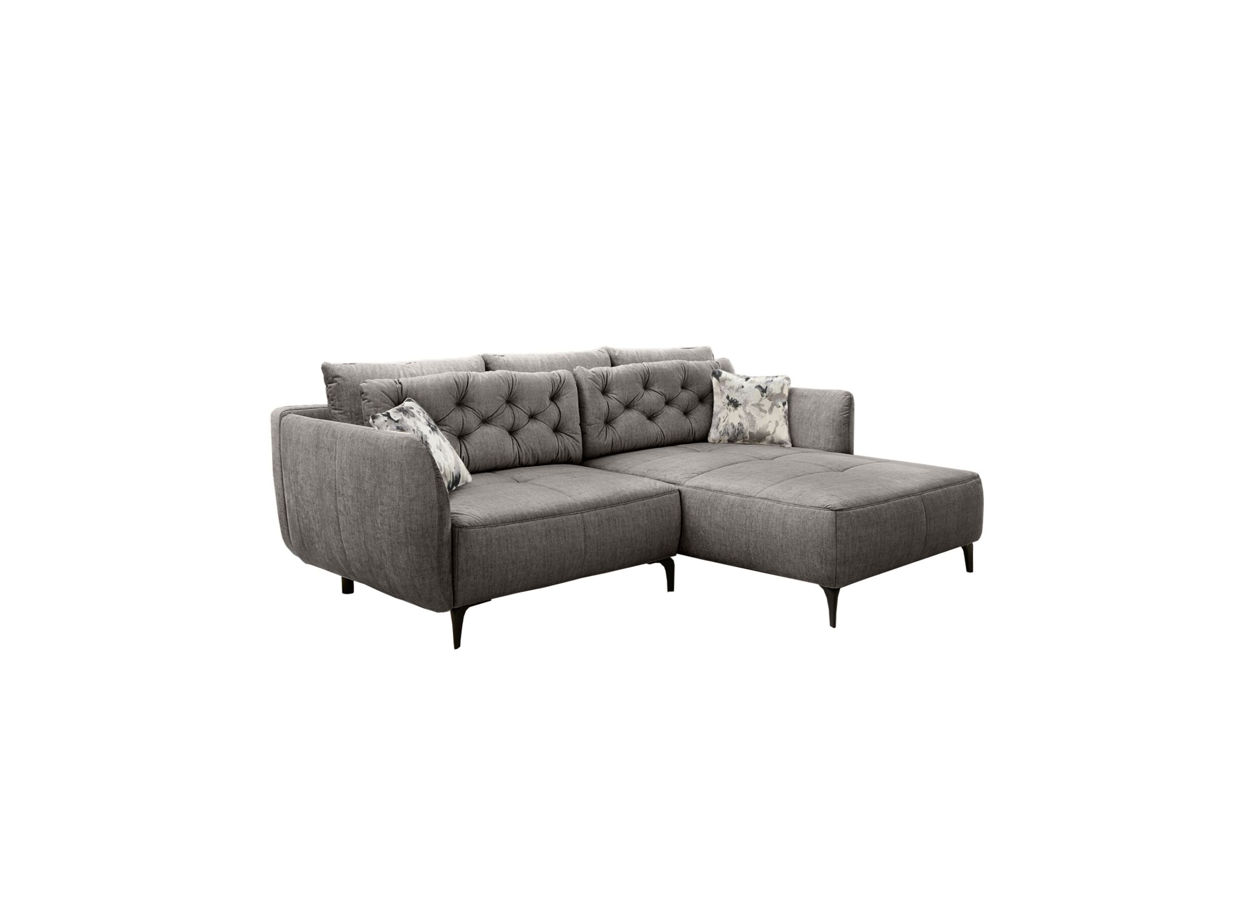 Hoeksalon Saulo 251x187cm - stof - middengrijs