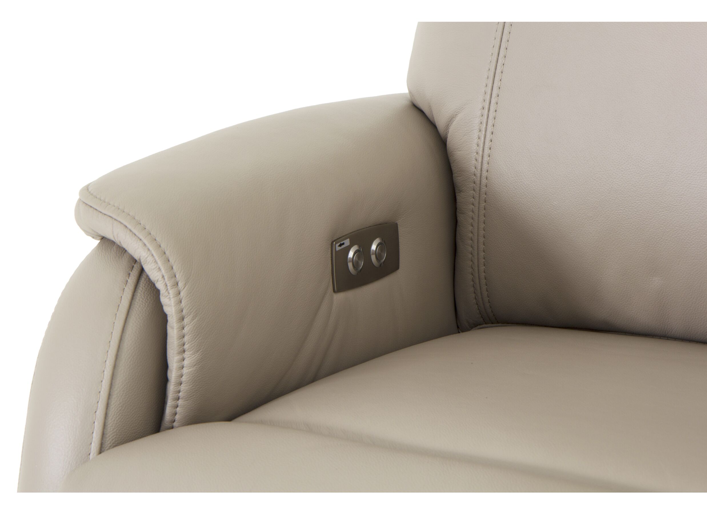 Detail - Fauteuil relax Wellesley électrique - cuir & similicuir - gris