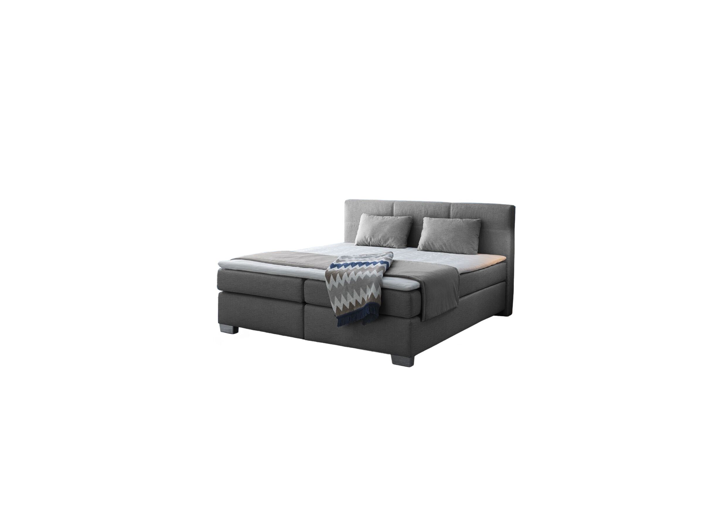 Boxspring Emilia 180x200cm - tissu - gris