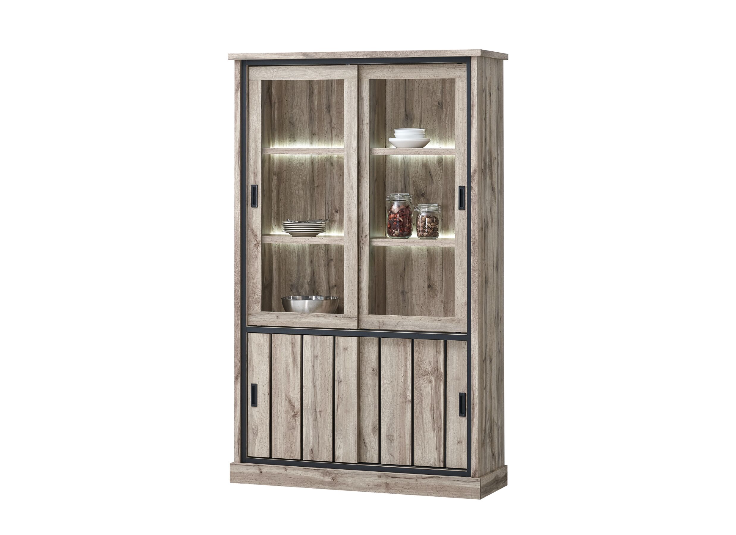 Hoofdfoto - Vitrinekast Elena 126cm - decor - canada oak