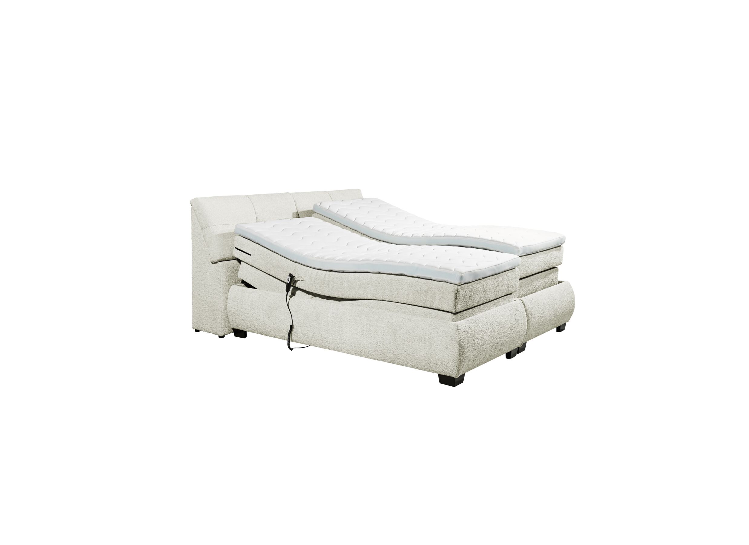 Aperçu - Boxspring Reynosa Gel 180x200cm avec rangement/électrique tissu ivoire
