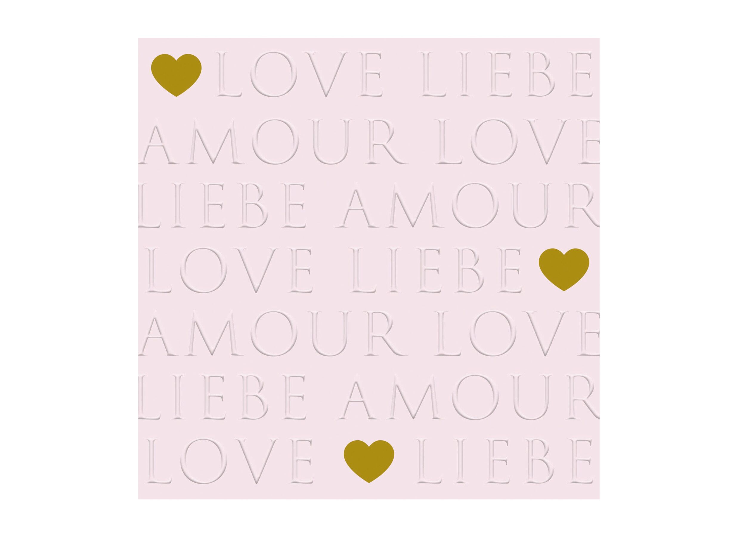 Serviette Love Letters 33x33cm - papier - roze 20 stuks - Serviette Love Letters 33x33cm - papier - rose 20 pièces
