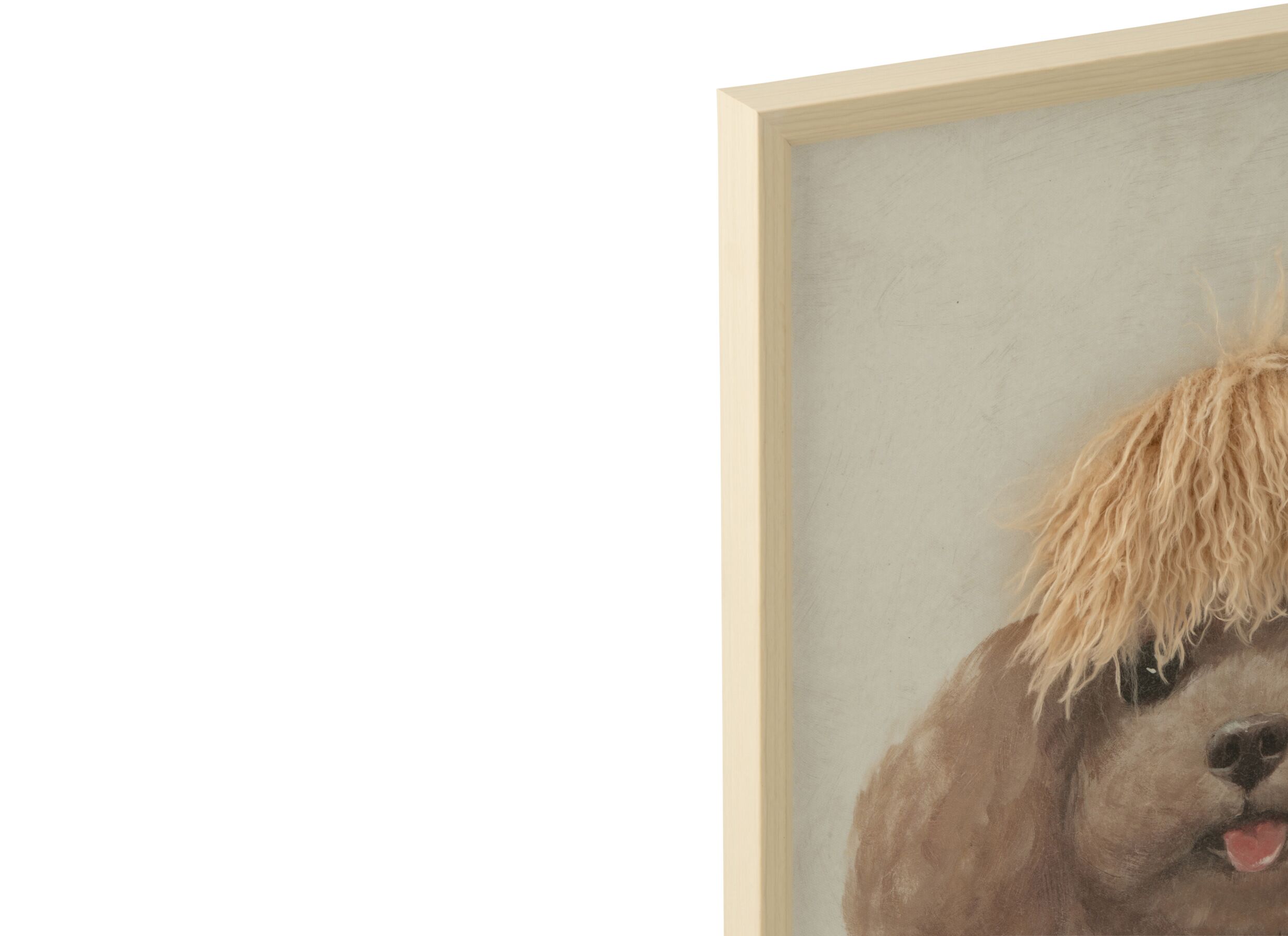 Detail - Peinture Caniche 50x60cm - MDF & toile - multicolore