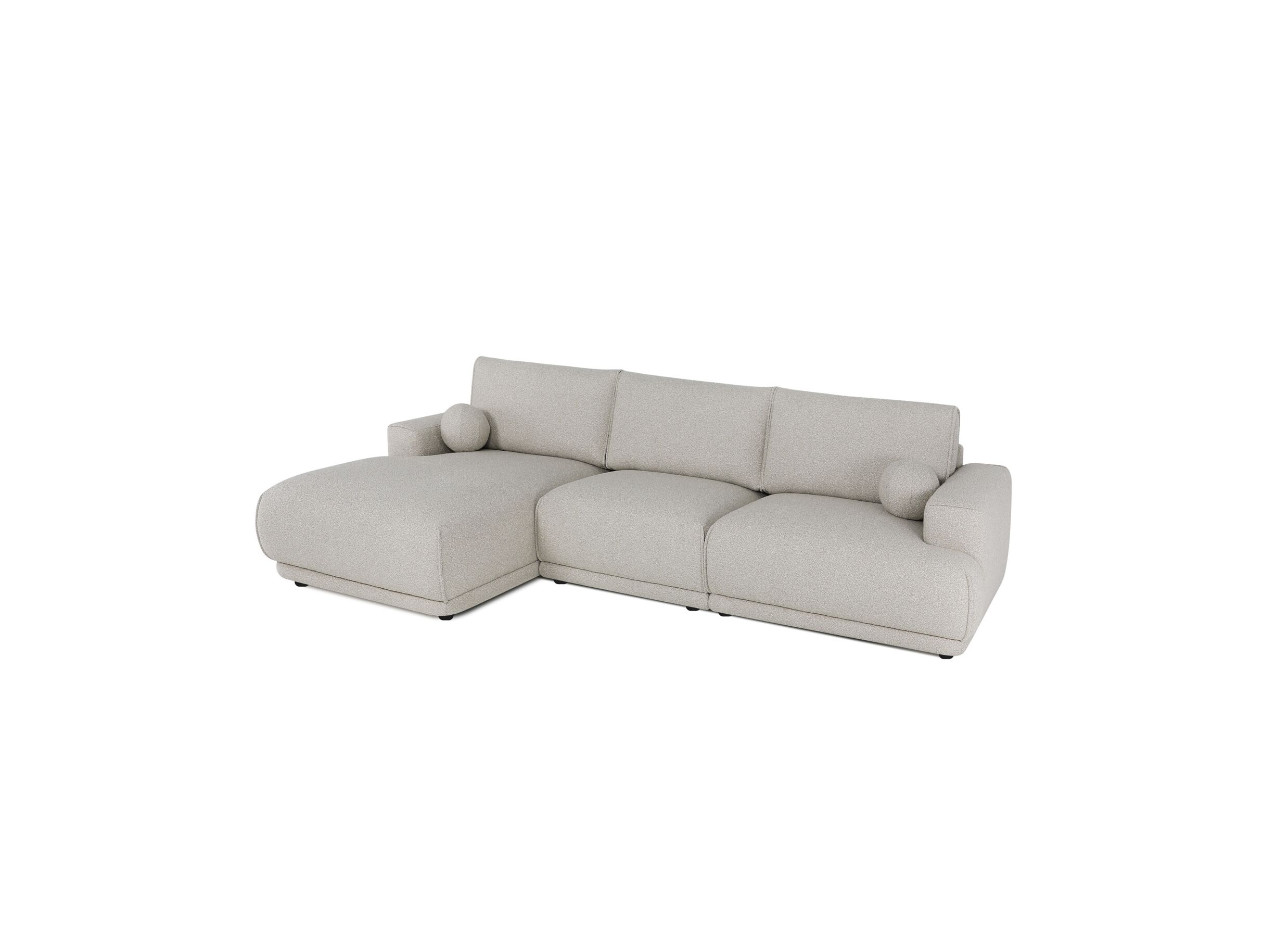 Hoeksalon Ramusio stof beige - Canapé d'angle Ramusio tissu beige