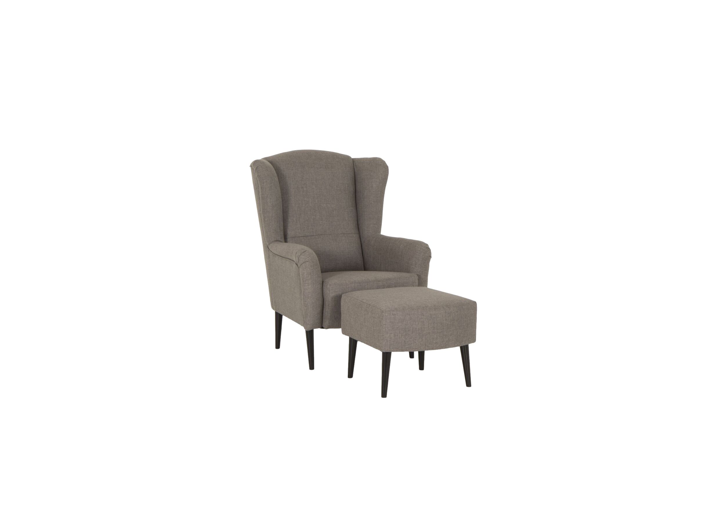 Fauteuil et pouf Canto tissu taupe - Fauteuil et pouf Canto 76x80x107cm - tissu - taupe
