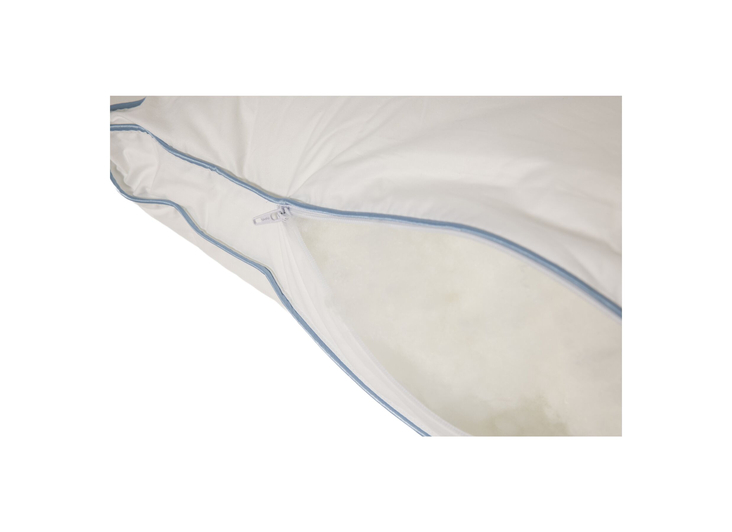 Detailfoto - Hoofdkussen Boxmodel 55x55cm - percale katoen - wit