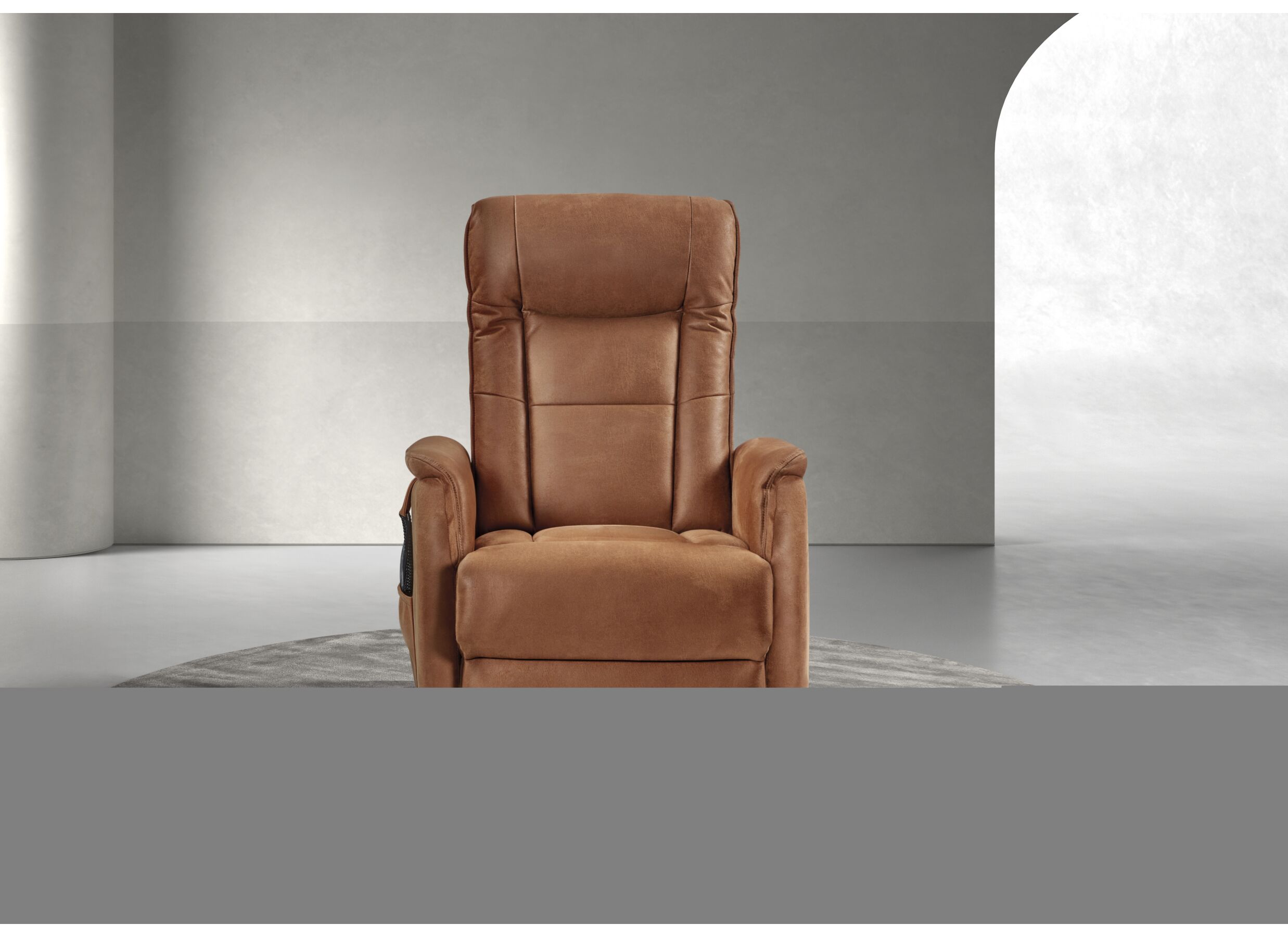 Relaxzetel Liam elektrisch - stof - cognac
