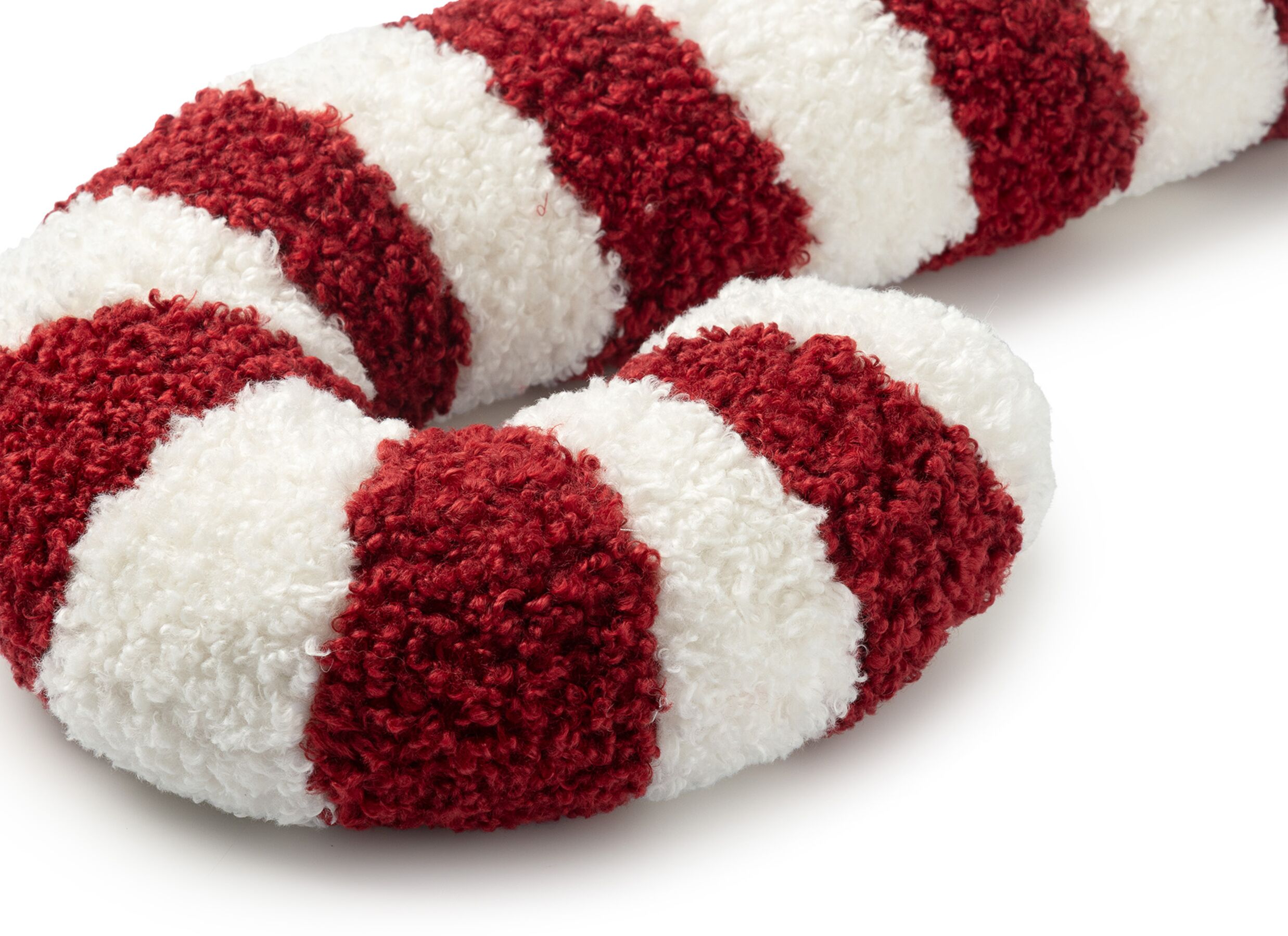 Detail - Coussin Candy Cane 48x24cm - tissu - pompeian red & blanc