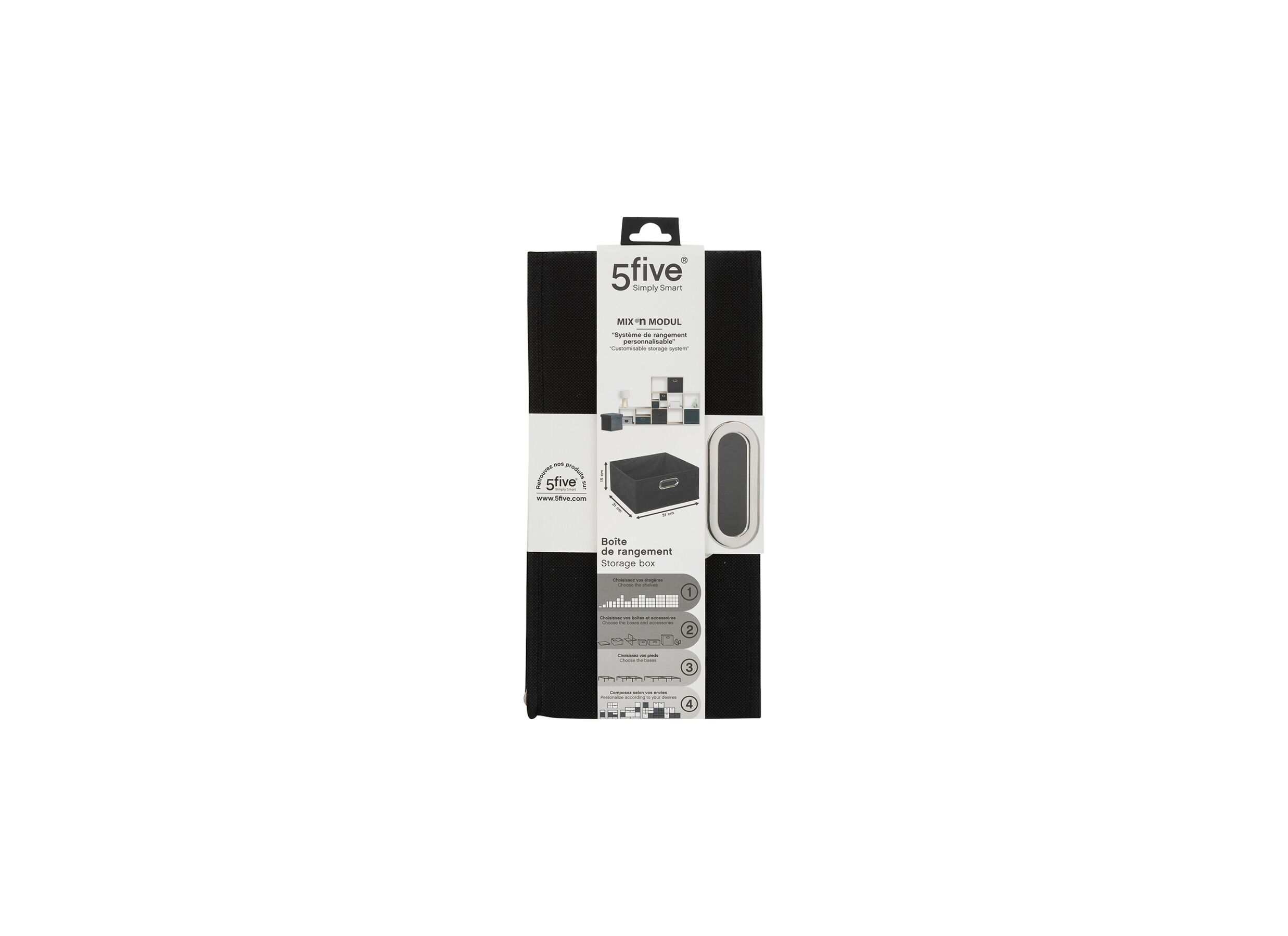 Aperçu - Boite de rangement 31x31x15cm noir