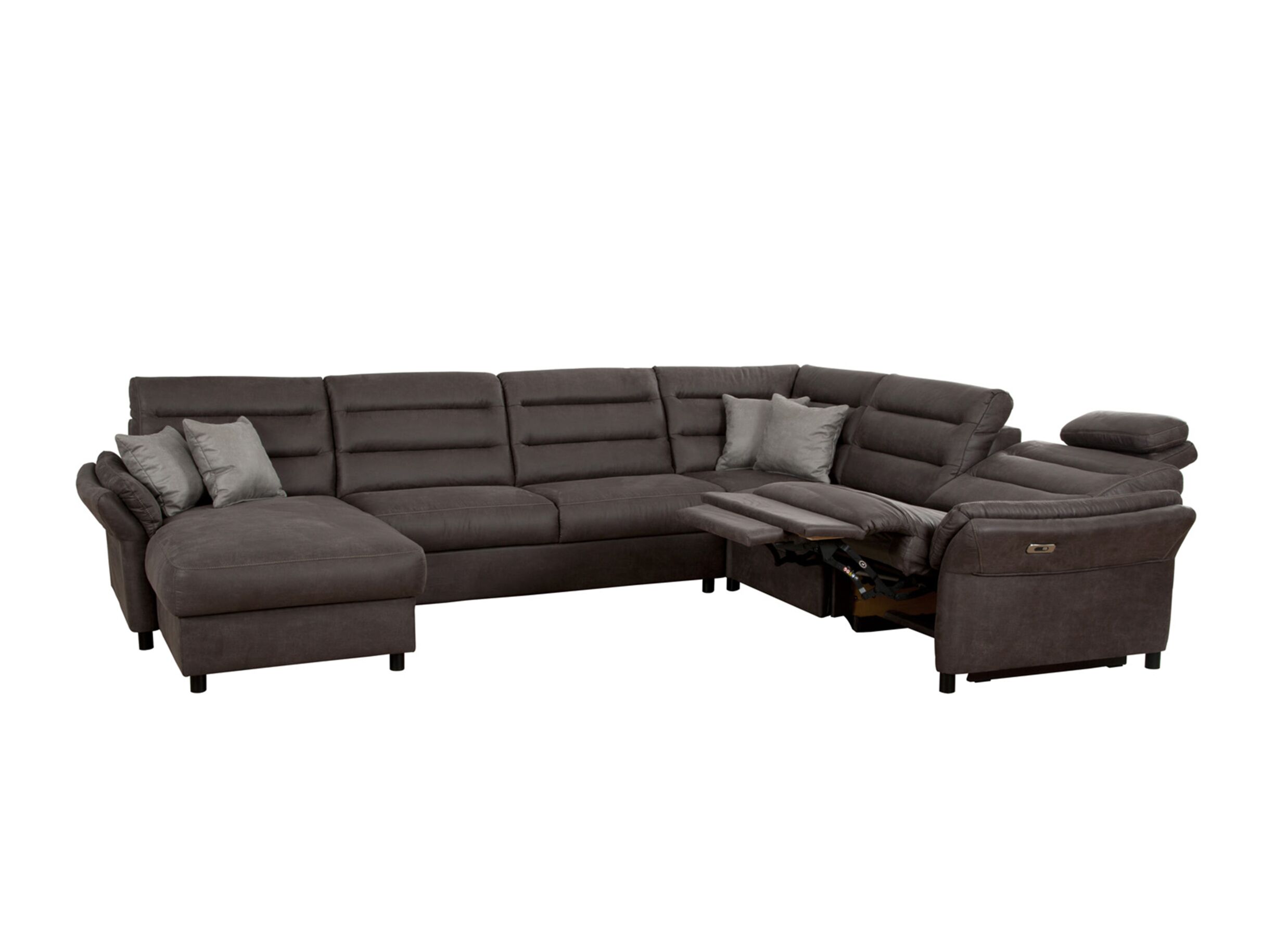 Overzichtsfoto - Hoeksalon Foreno 350x268cm - stof - grijs met relax