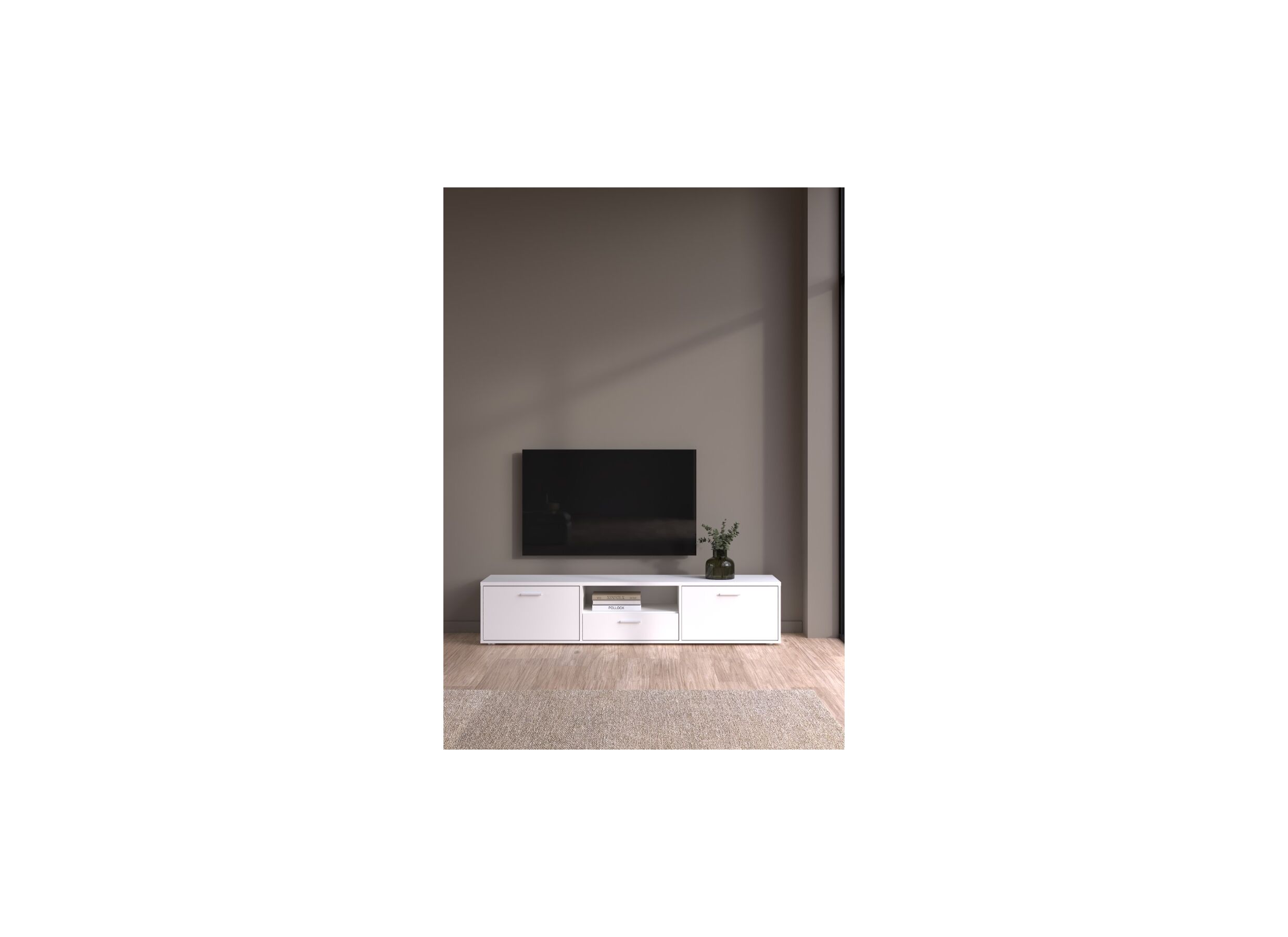 Foto ambiance - Meuble TV Media blanc 177cm