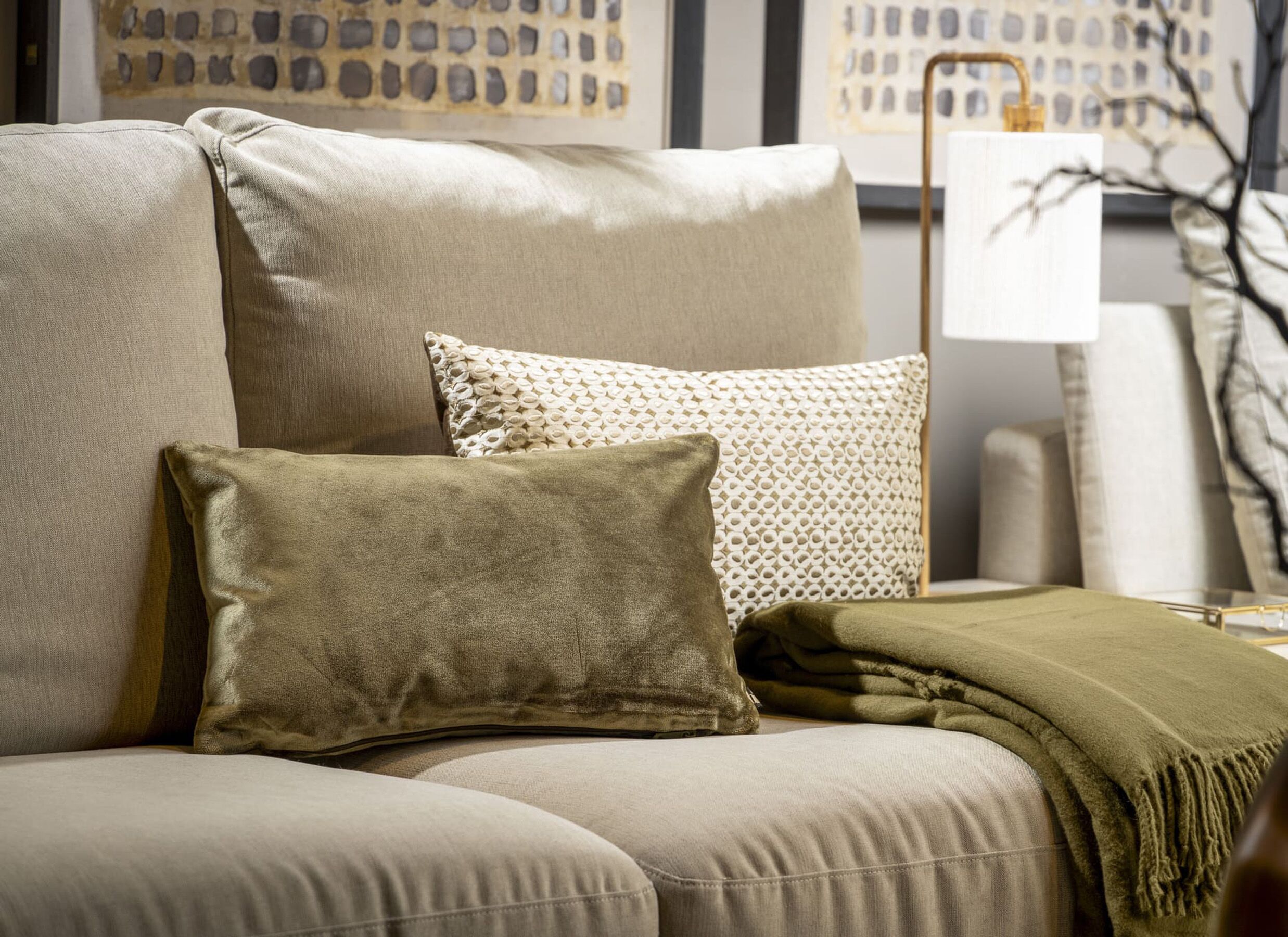 Foto ambiance - Coussin Filippa 40x60cm - tissu - marron