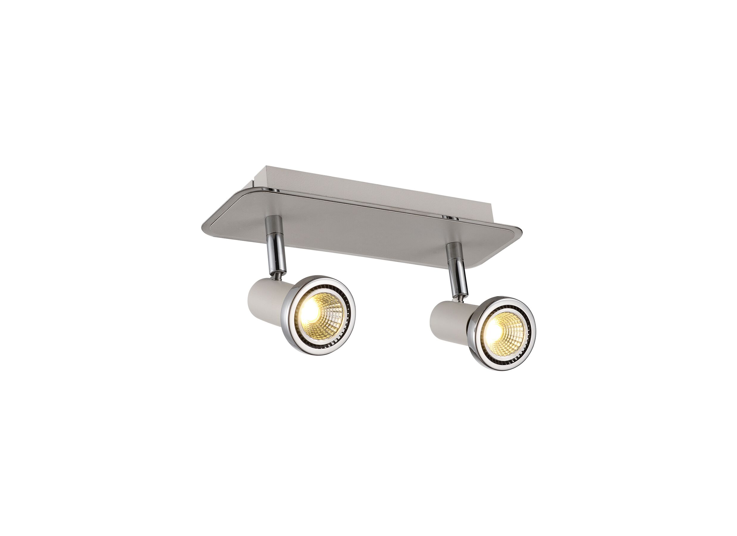 Spot LED avec 2 spots 5W GU10 chrome blanc - Spot LED avec 2 spots 5W GU10 chrome blanc