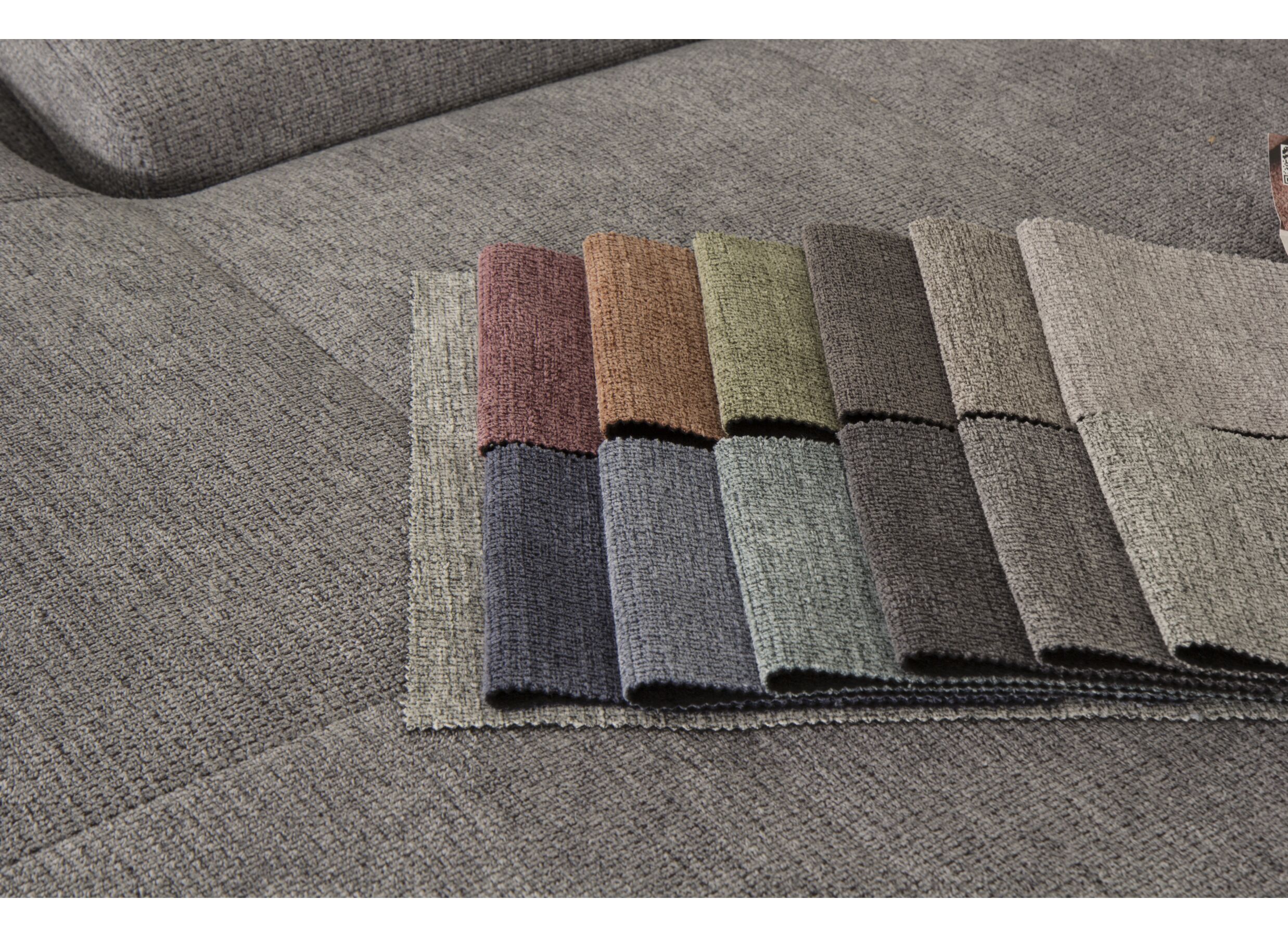 Canapé d'angle Artus 371x260m - tissu - gris