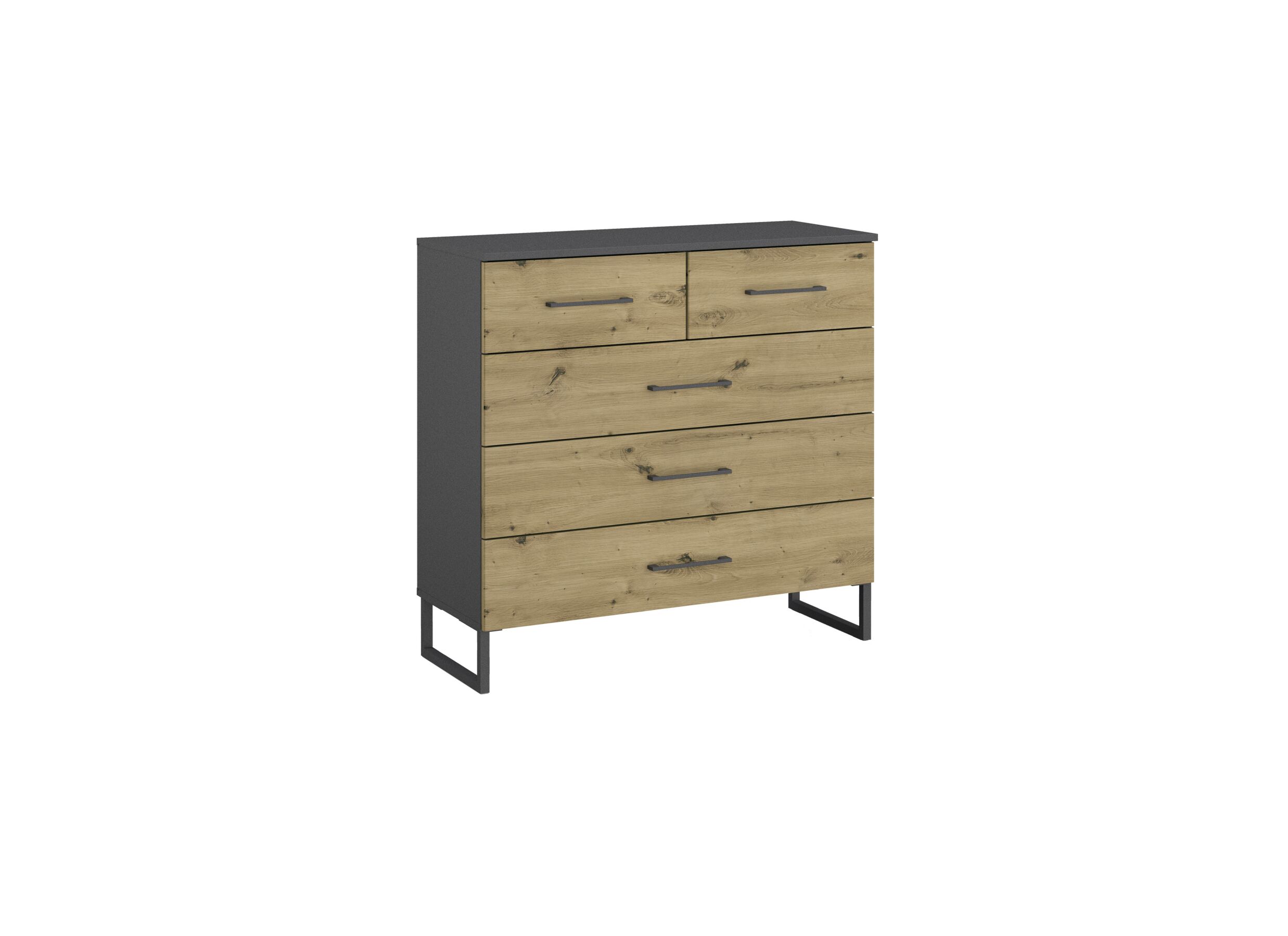 Commode Butte 93x42x92cm - Commode Butte 93x42x92cm - decor - chêne artisanal & gris