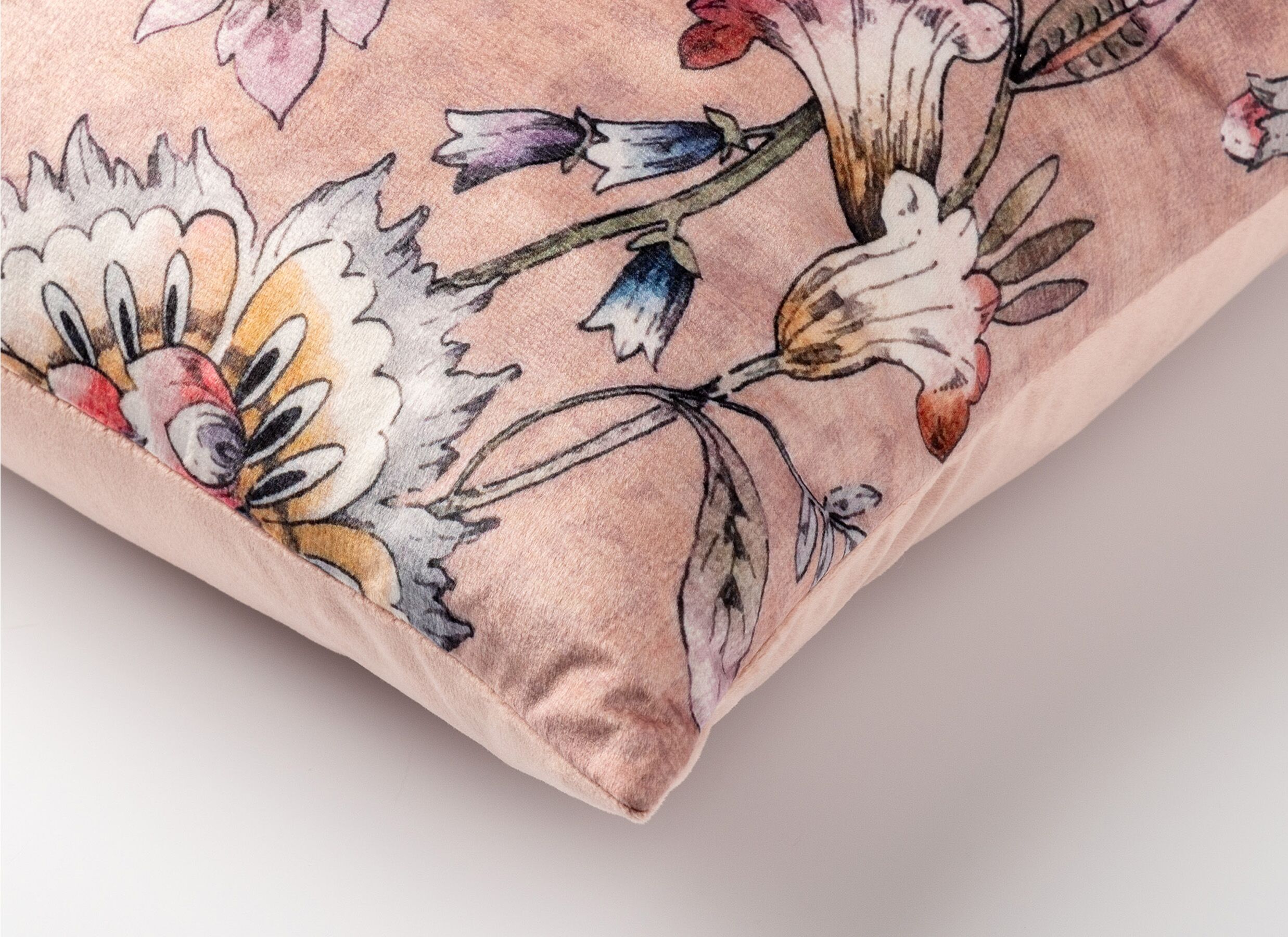 Detail - Coussin Flore 45x45cm - polyester - misty rose