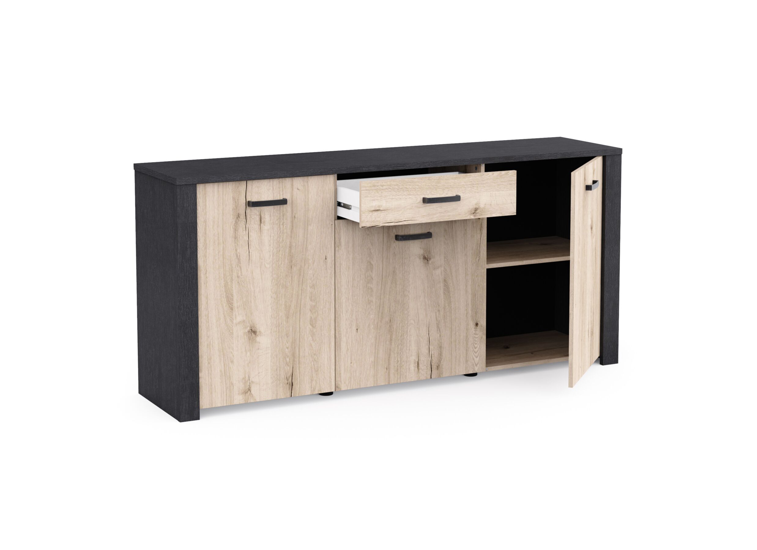 Indeling - Dressoir Aubrac 170x42x82cm - decor - royal oak & ebben