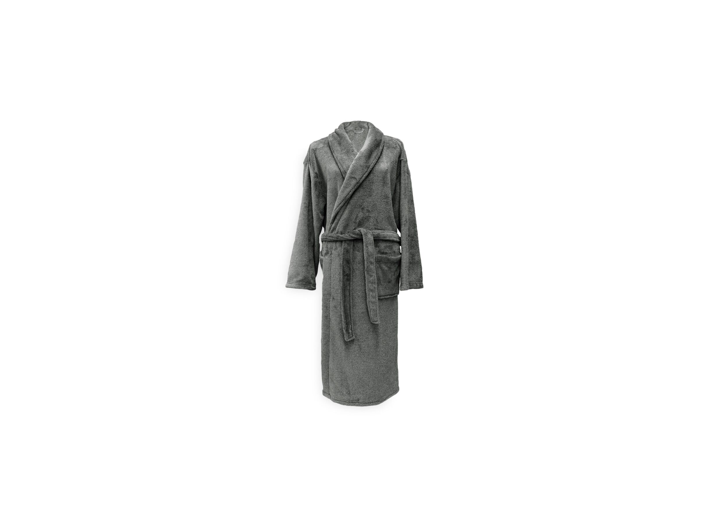 Badjas M flanel dark grey