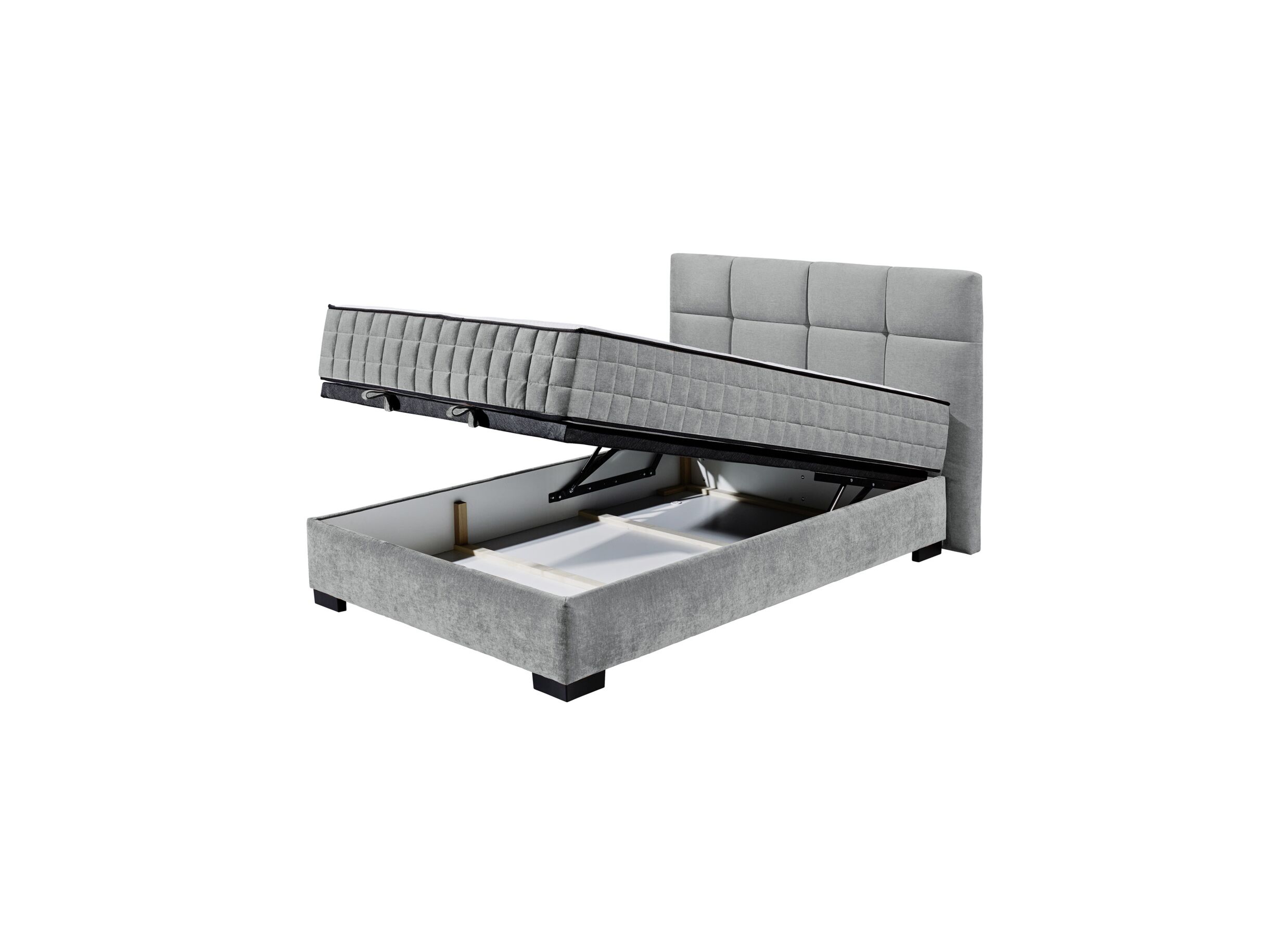 Overzichtsfoto - Bedbox Nagol A 140x200cm met opbergruimte stof antraciet