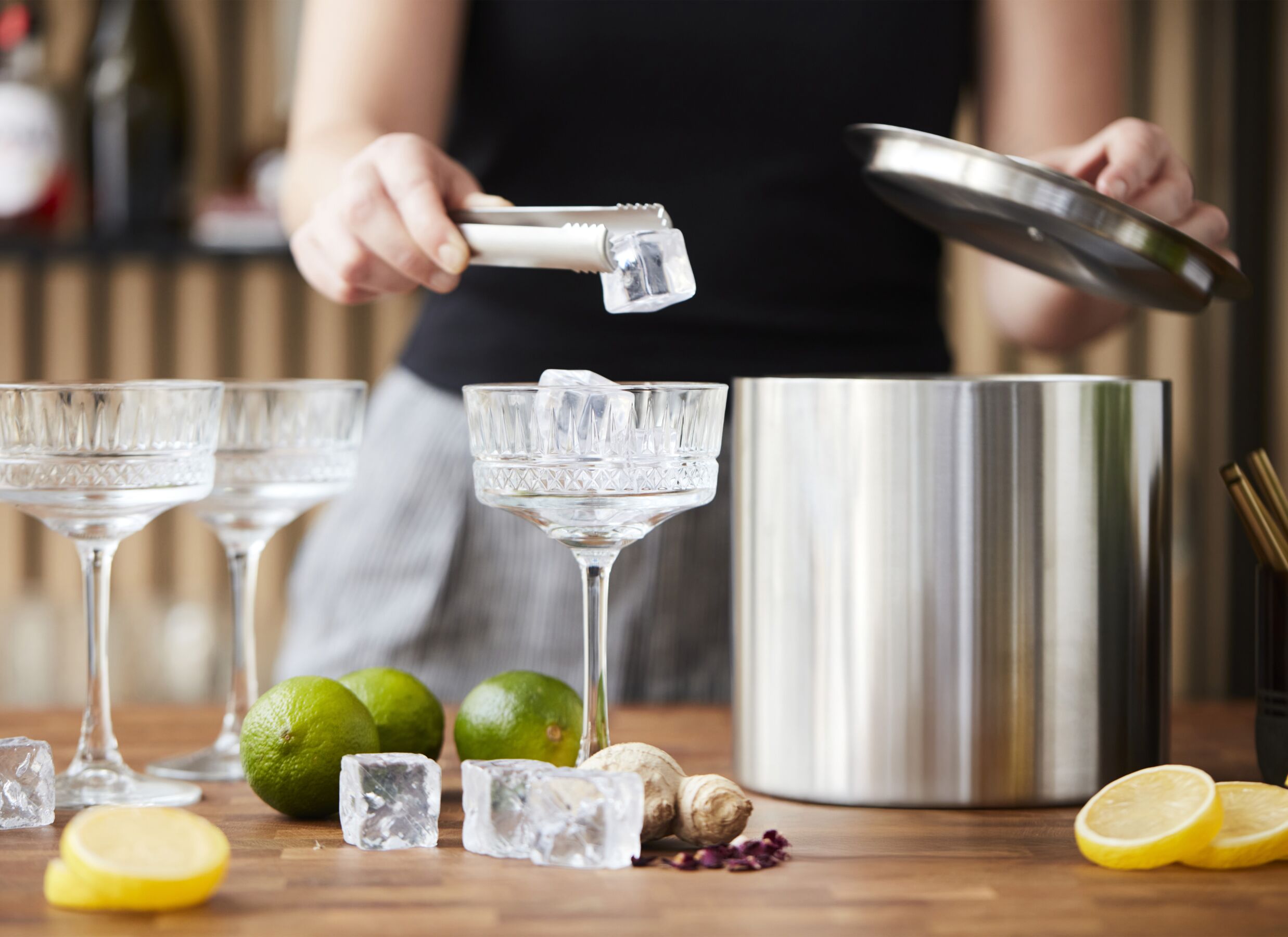 Foto ambiance - Seau à champagne 3L - inox - argent