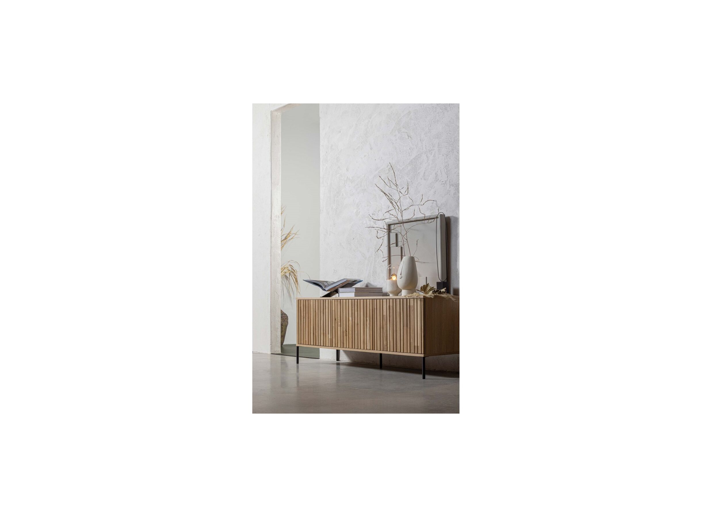 Tv-meubel New Gravure 150x44x56cm - eik fineer - naturel