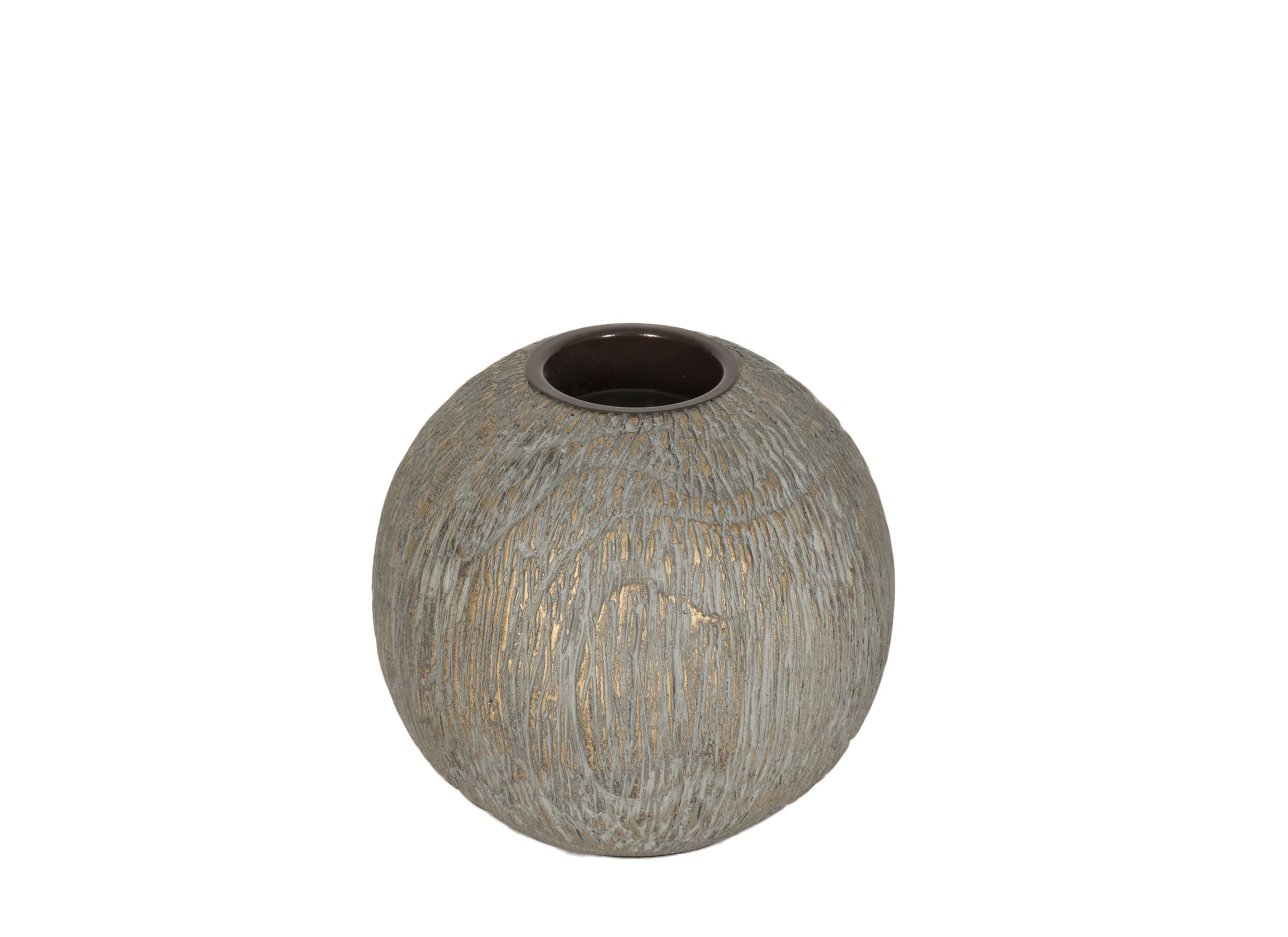 Porte-bougie San H11cm gris - Porte-bougie San H11cm gris