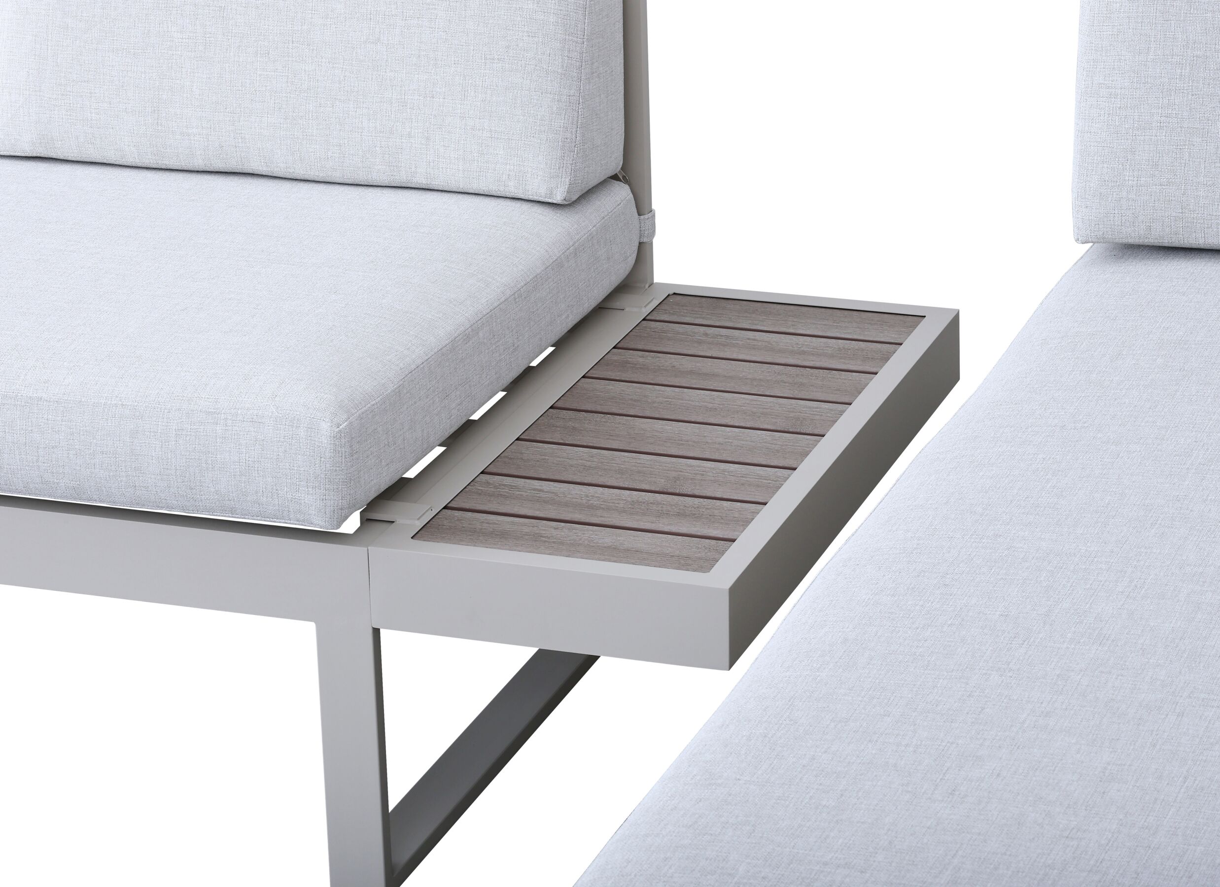 Detail - Salon lounge Tonale aluminium polywood - greige