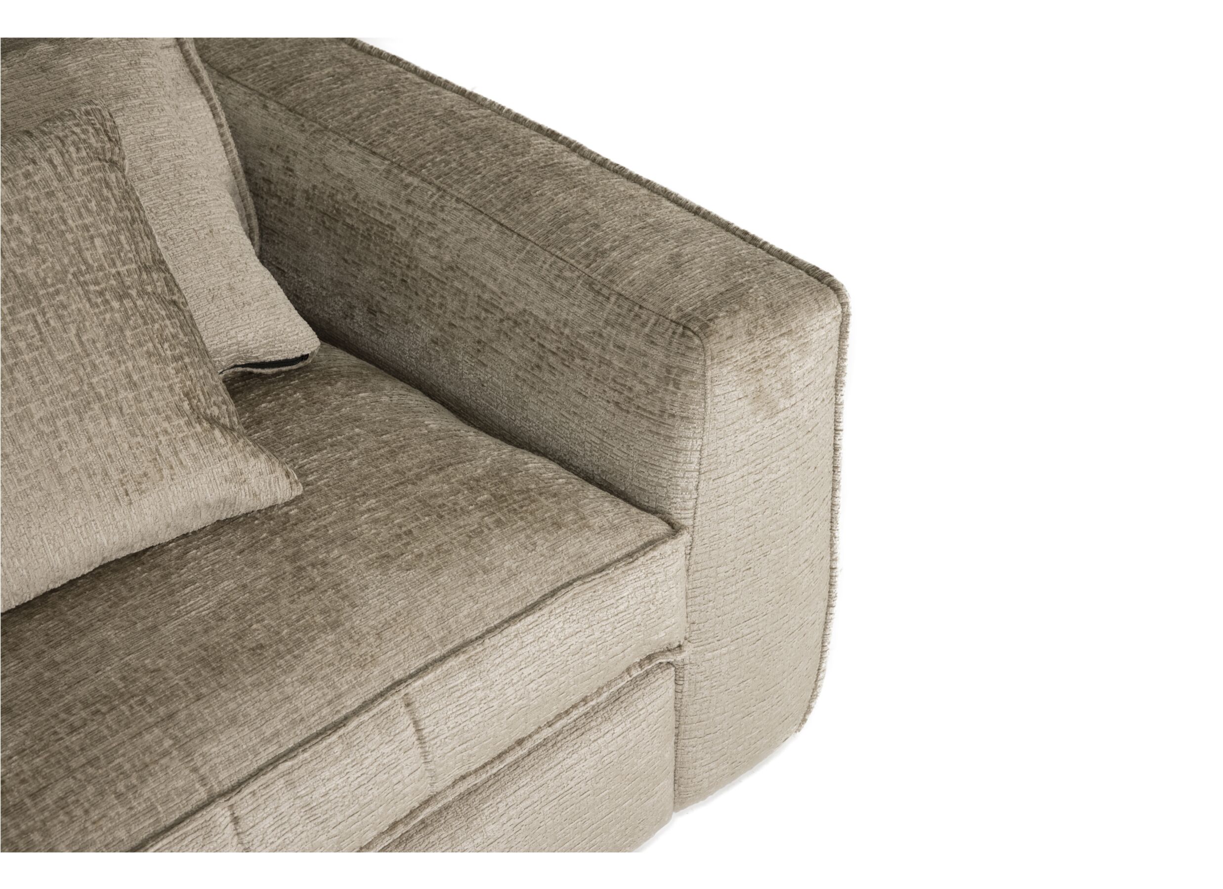 Canapé d'angle Castor 357x150cm - tissu - beige
