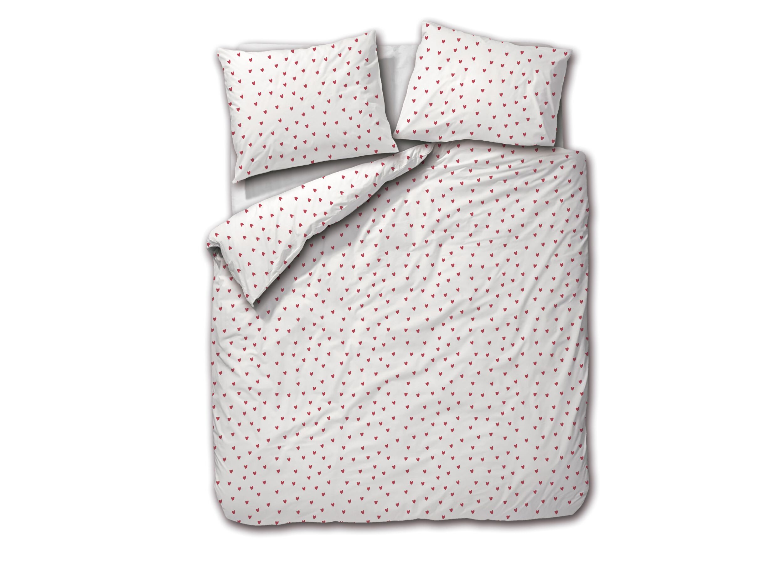 Dekbedovertrek 140x200/220cm - katoen - hearts red - Dekbedovertrek 140x200/220cm - katoen - hearts red