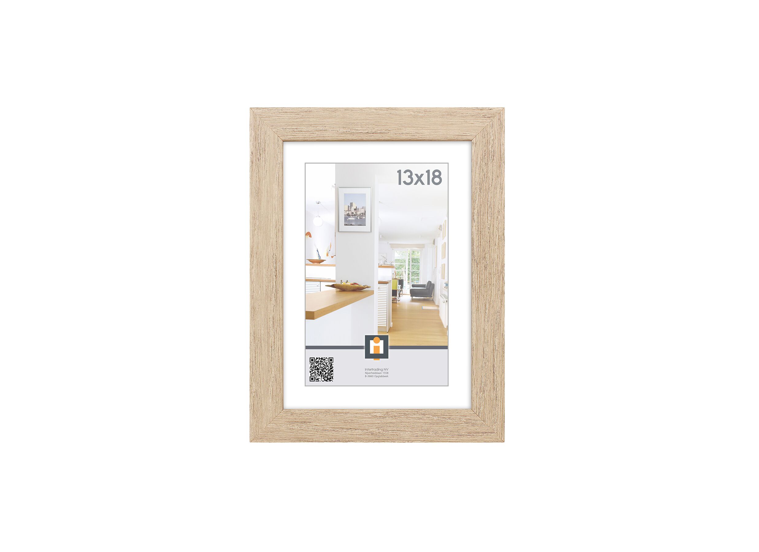 Fotokader Livorno 18x13cm - hout & glas - grijs