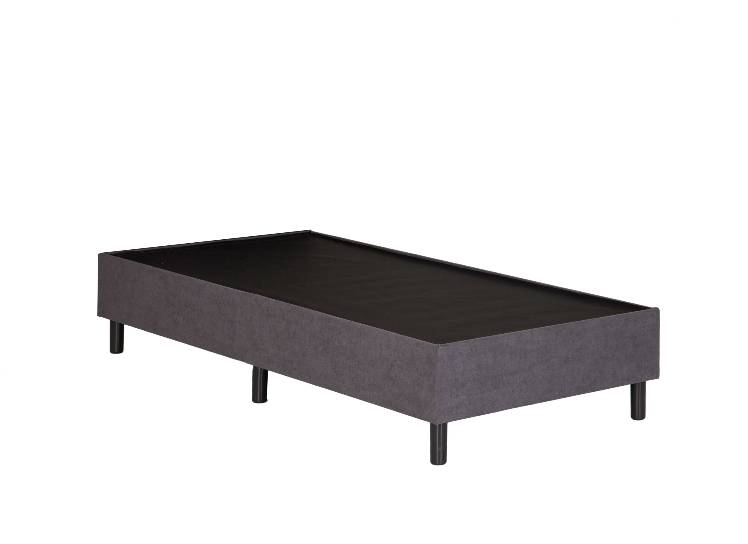 Lit box Koh 90x200cm tissu gris - Lit box Koh 90x200cm tissu gris