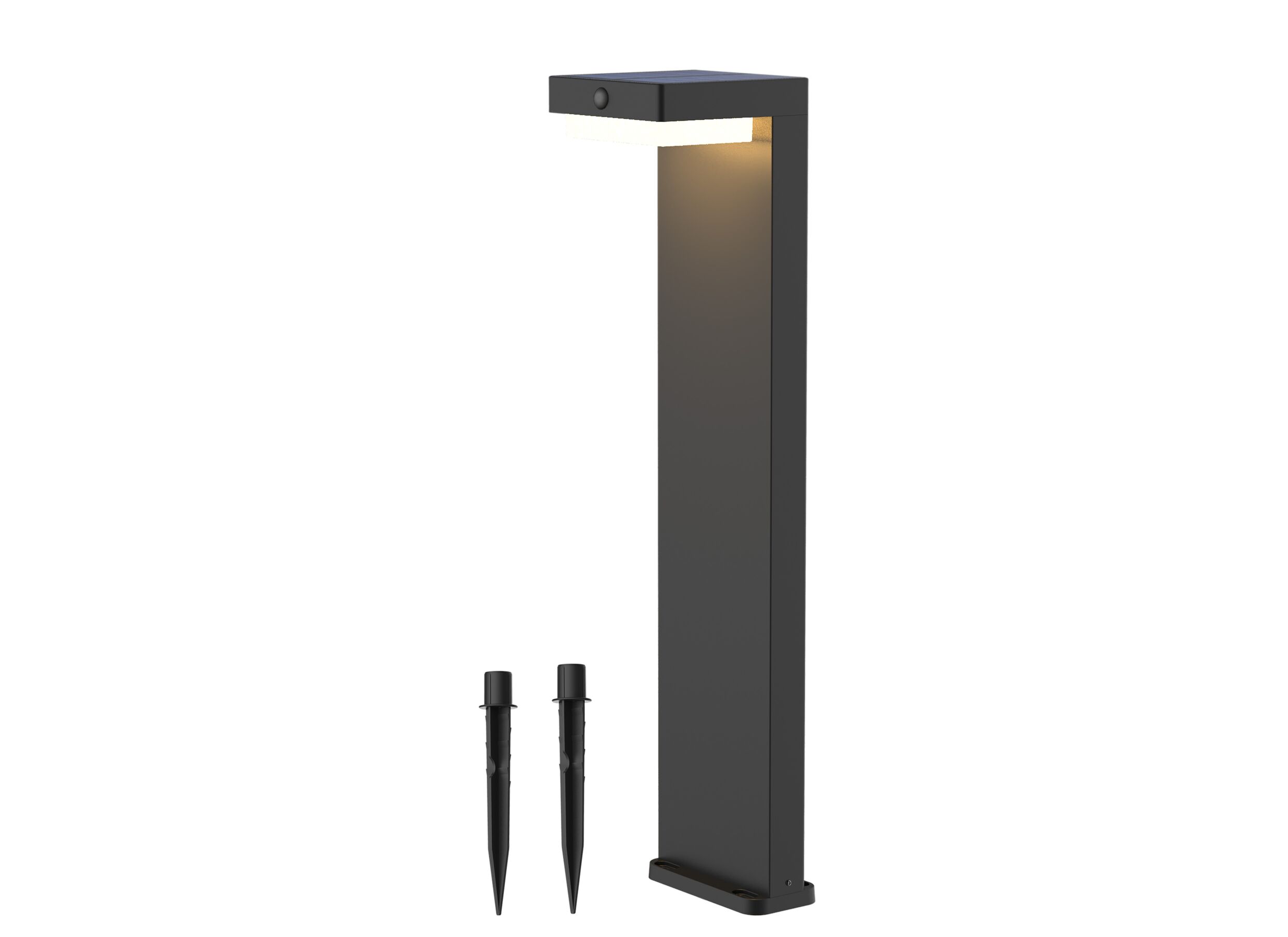 Aperçu - Lampe solaire à piquet Bram H52cm - aluminium & ABS - noir