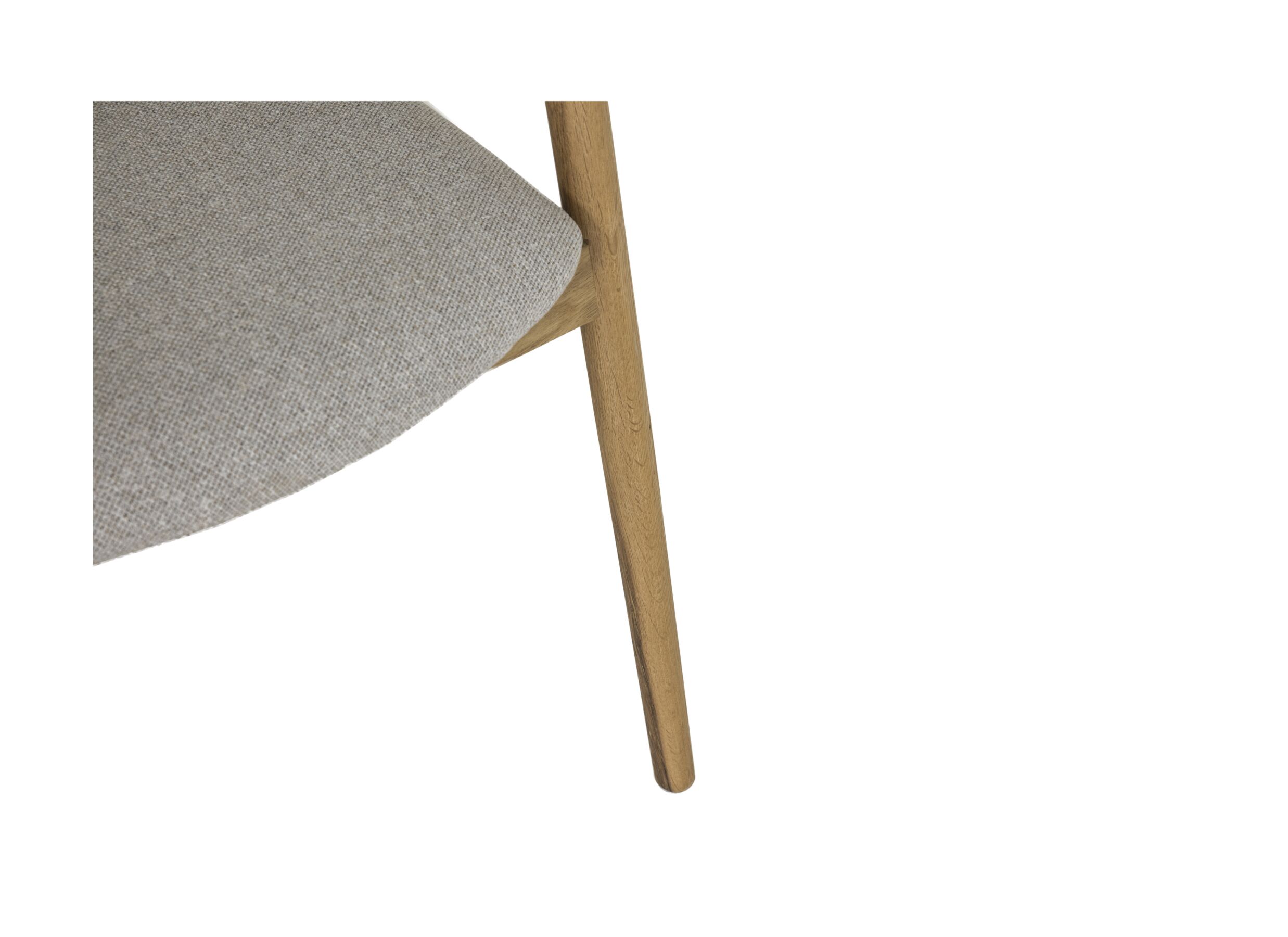 Detail - Chaise Herbie 56x55x73cm - chêne massif & tissu - beige