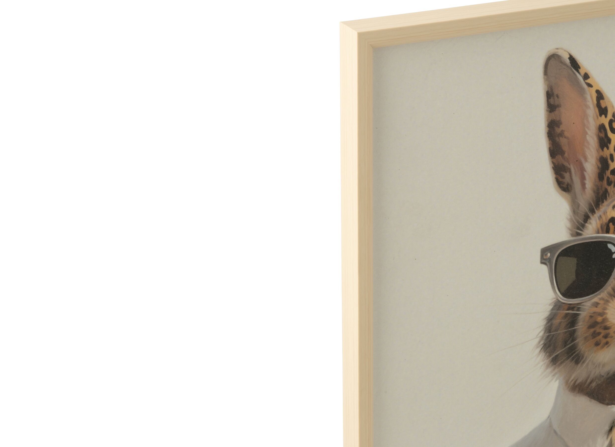 Detail - Peinture Lapin 60x60 cm - MDF & toile - multicolore