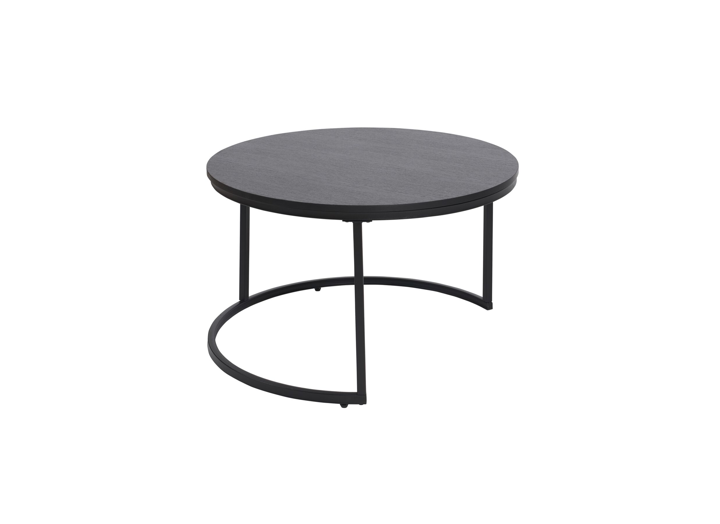 Overzichtsfoto - Salontafel Ø70/Ø50cm - melamine - nero set van 2