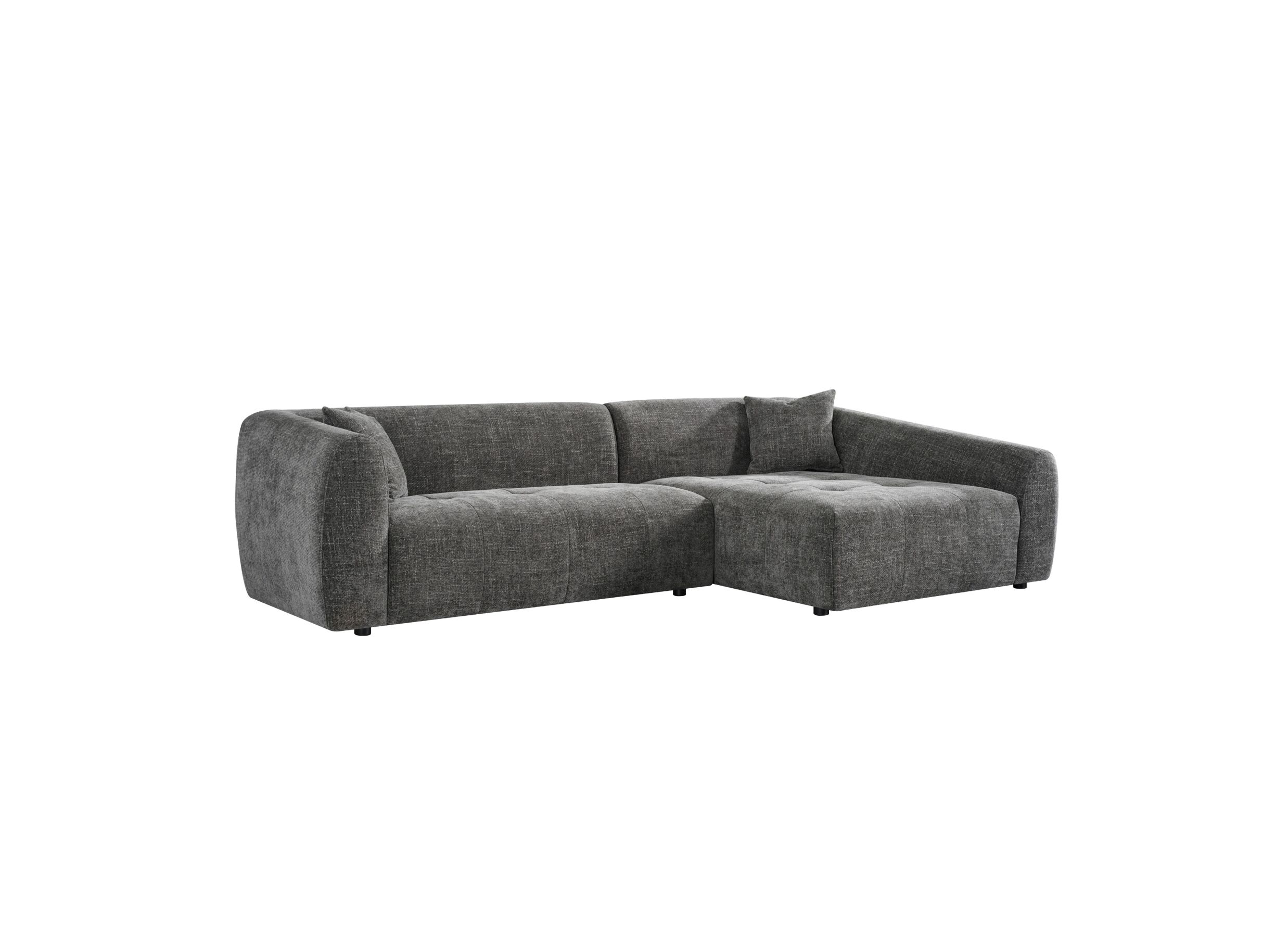 Hoeksalon Maui polyestervezel - grijs - Canapé d'angle Maui fibre polyester - gris