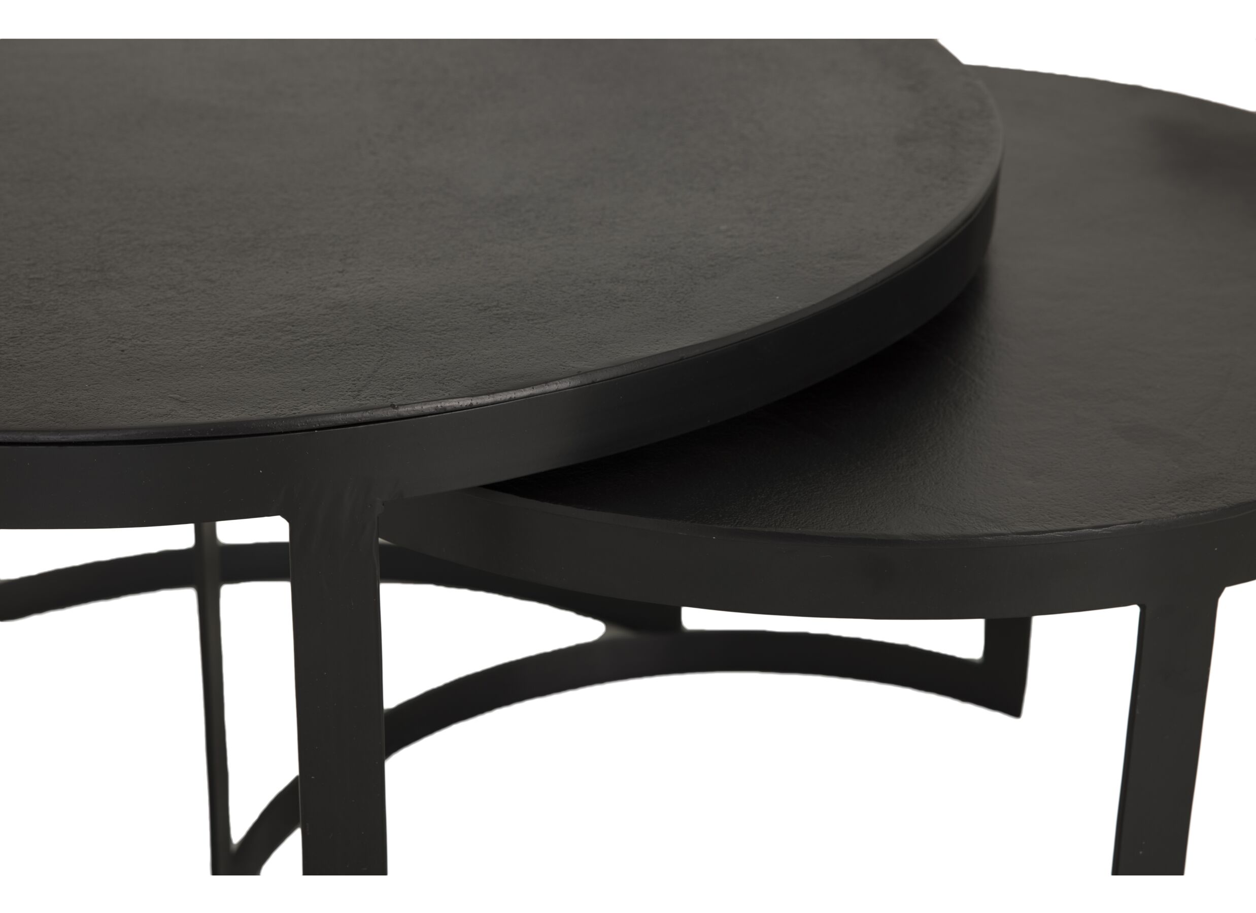 Table basse Skudde métal ronde lot de 2