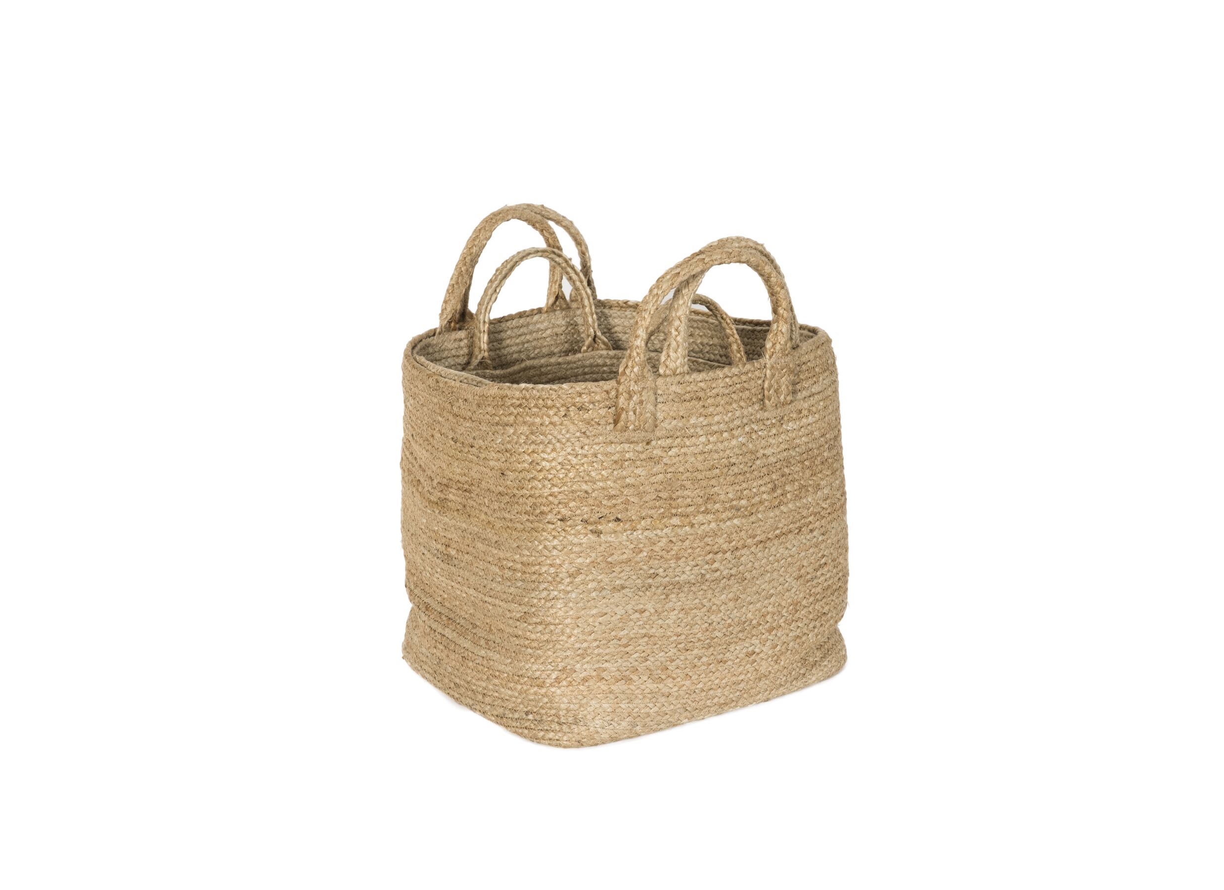 Overzichtsfoto - Opbergmand Pele set van 3 - jute - naturel