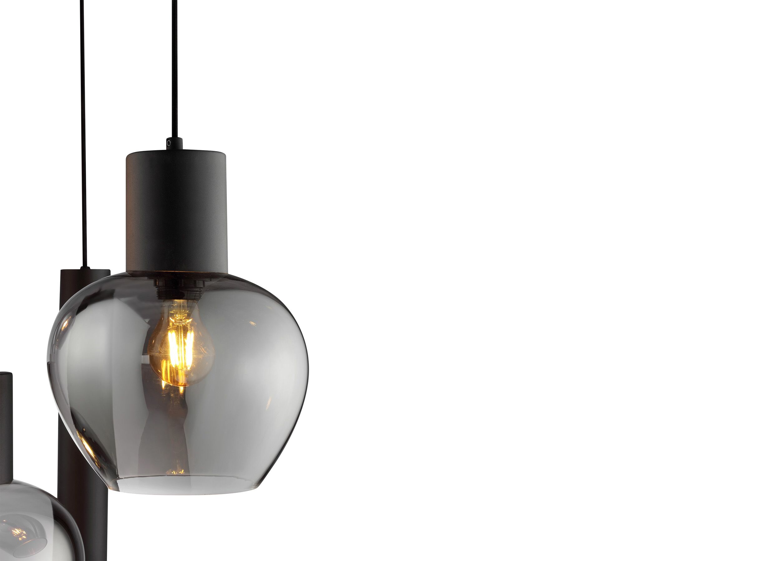 Detail - Suspension Ligari Ø60cm 5x35W E27 black smoked