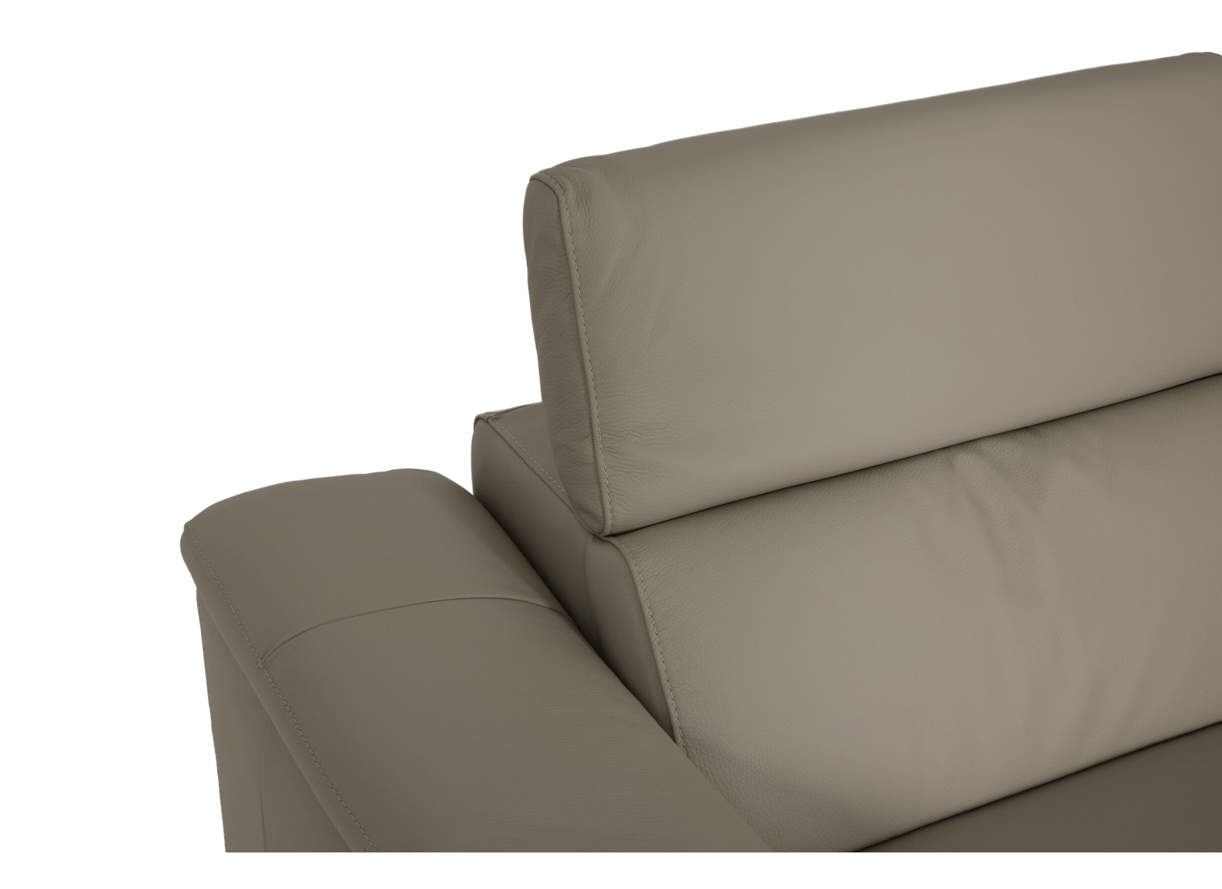 Detailfoto - Hoeksalon Walk 380x303cm - leder - grijs met relax