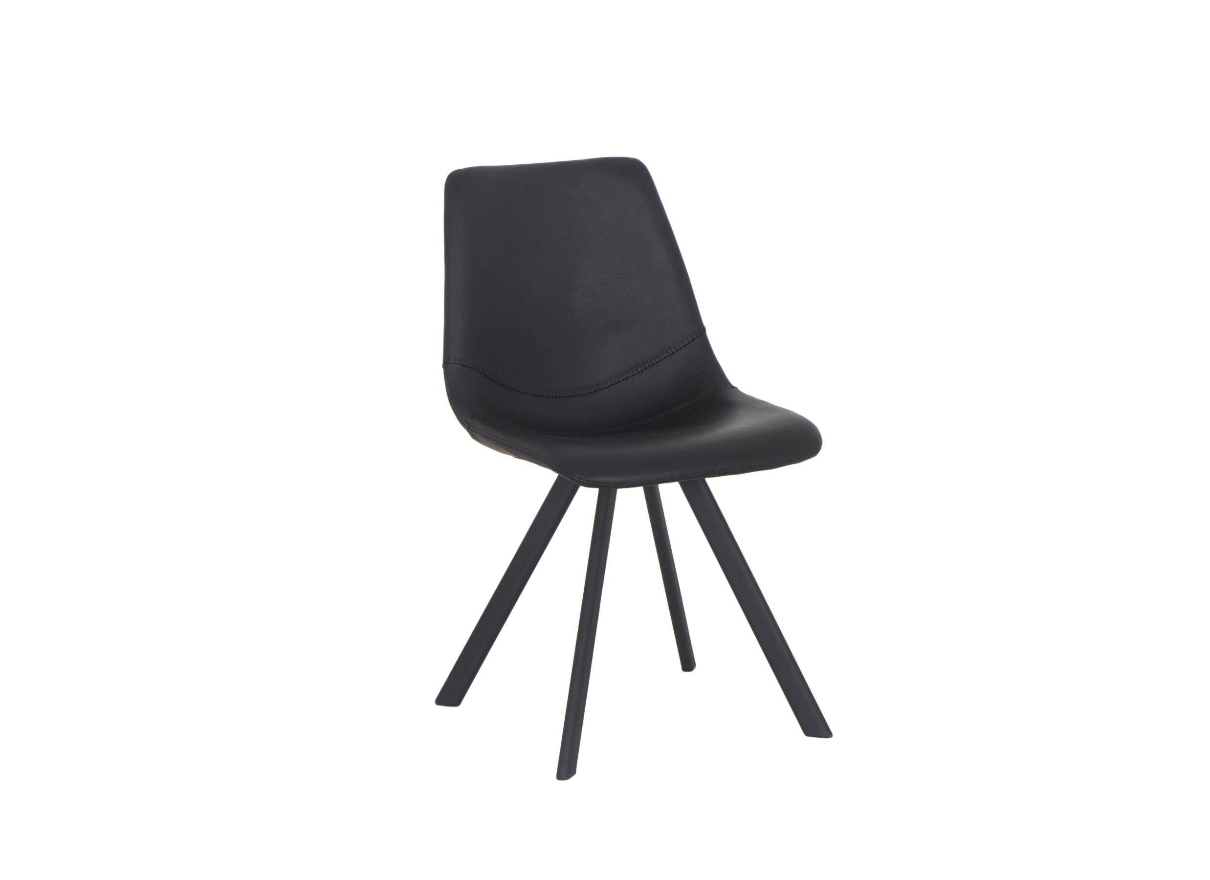 Chaise coque Pokerface cuir noir - Chaise coque Pokerface 47x57x83cm - cuir de vachette - noir