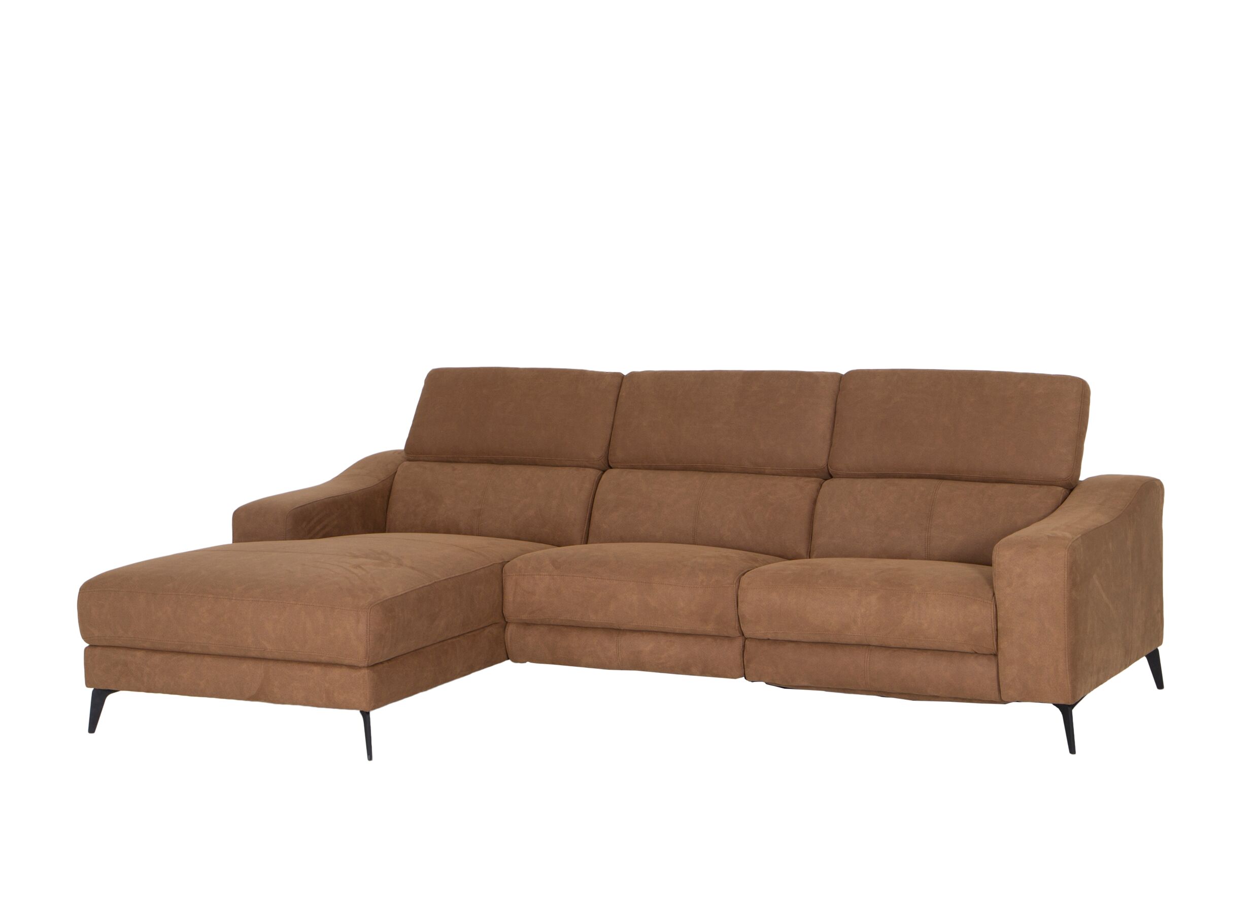 Hoeksalon Mana 272x174cm - stof - cognac - Canapé d'angle Mana 272x174cm - tissu - cognac