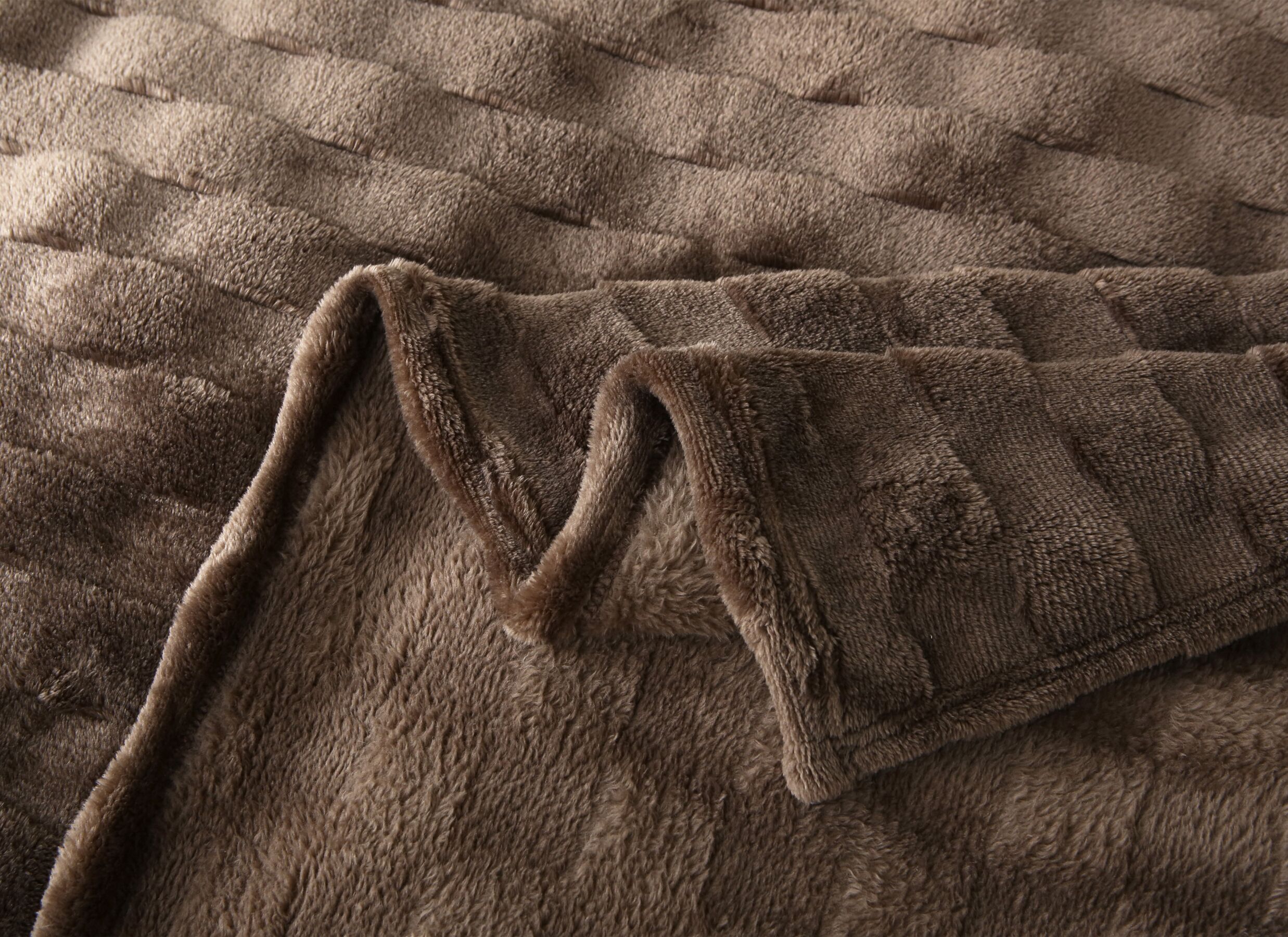 Detail - Couvre-Lit Liverpool 220x240cm - polyester - marron foncé