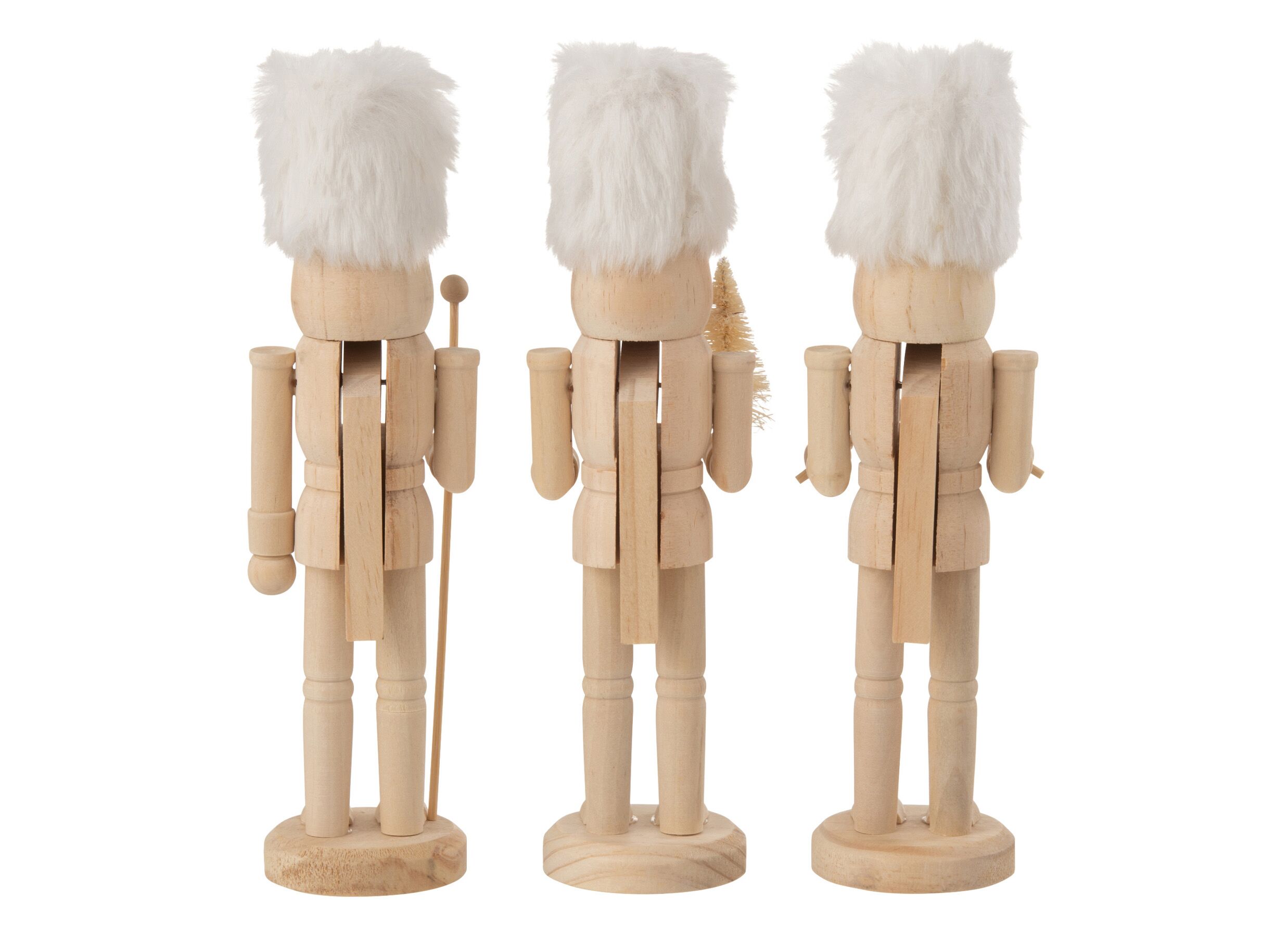 Overzichtsfoto - Notenkraker 3 stks Hout & bont - naturel & wit