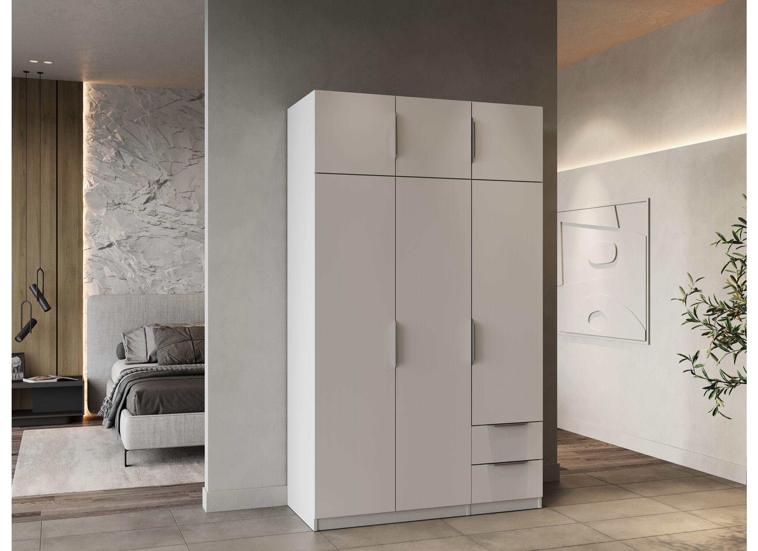 Garde-robe Ghost 119cm - décor - blanc
