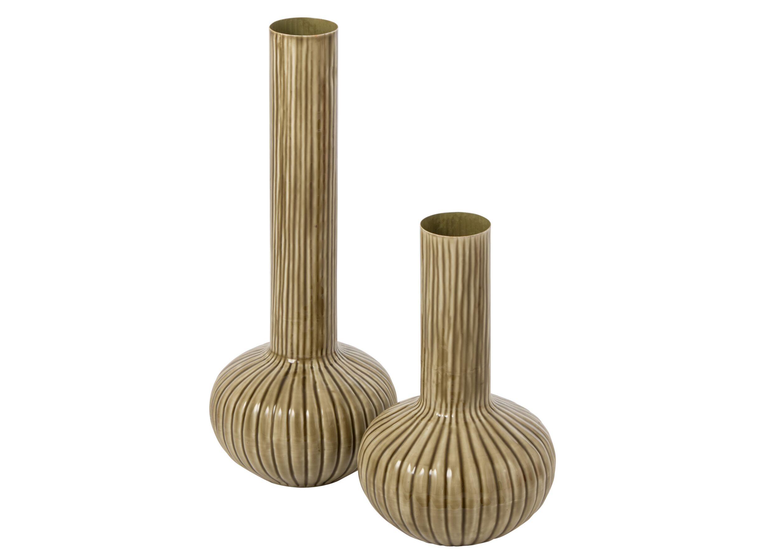 Aperçu - Vase Fer H41cm - métal - vert olive